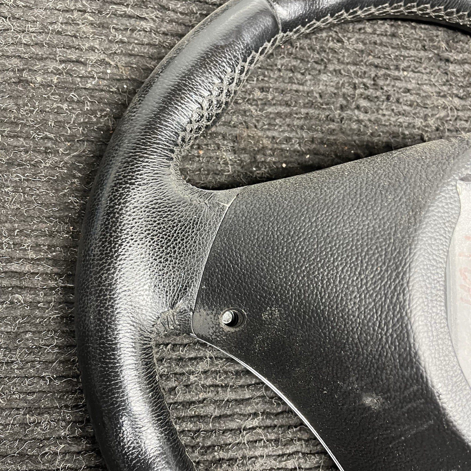 ☑️ 06-10 OEM BMW E92 E93 335 Sport Steering Wheel Black LEATHER w/ Manual