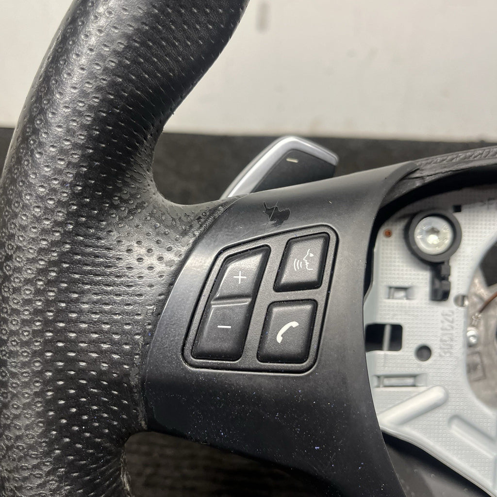 ☑️OEM BMW E82 E88 E90 Steering Wheel M SPORT PERFORATED Black Leather w/Shifters