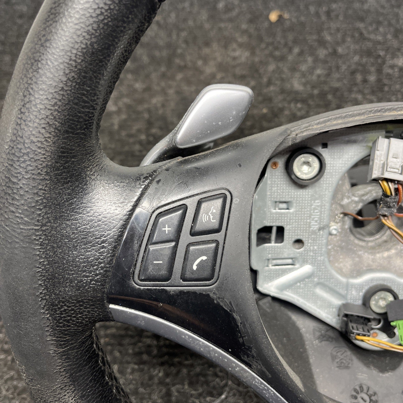 ☑️ 06-10 OEM BMW E92 E93 335 Sport Steering Wheel Black LEATHER w/Paddles