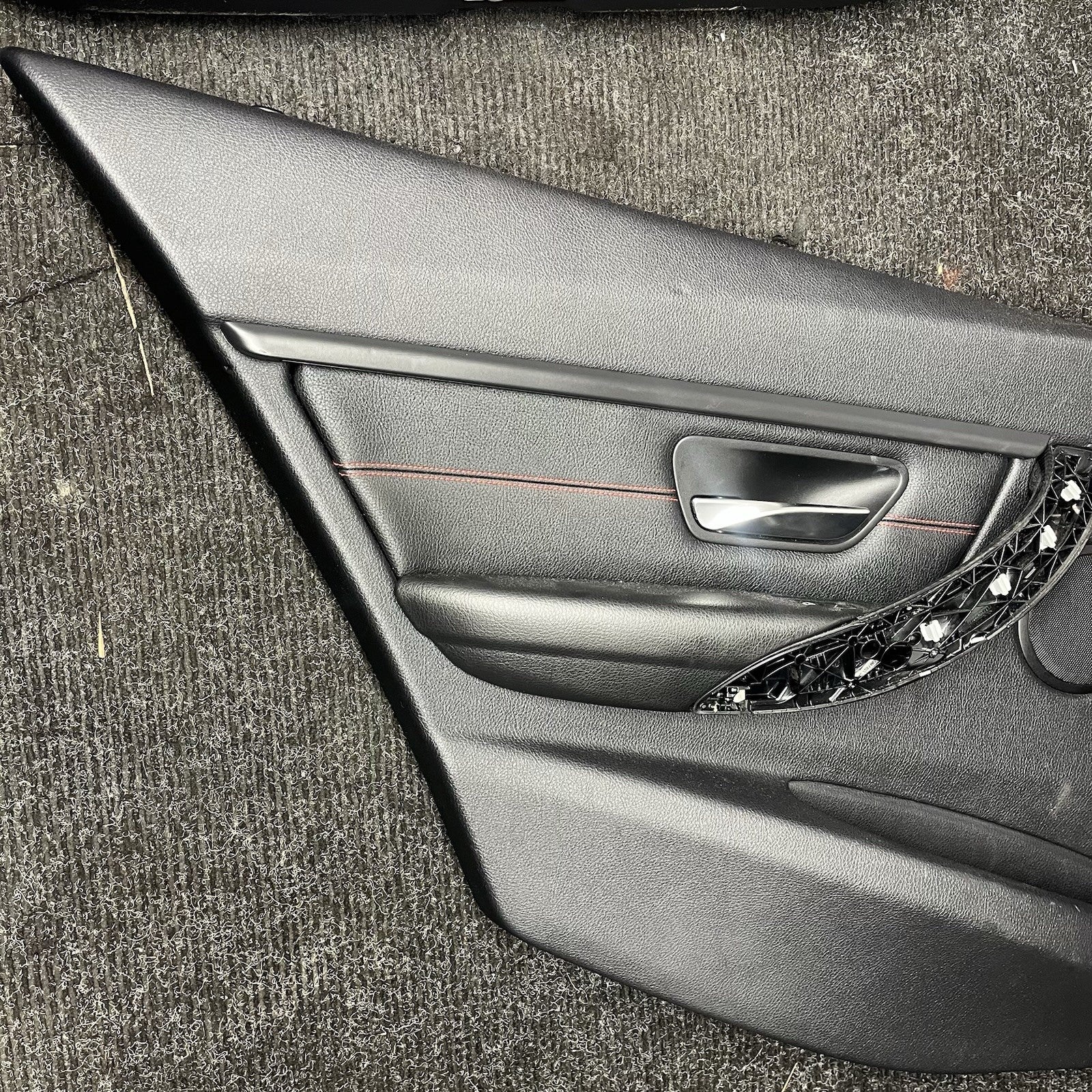 ☑️ BMW 2012-2018 F30 FRONT AND REAR DOOR PANEL CARD STITCHED BLACK SET OEM