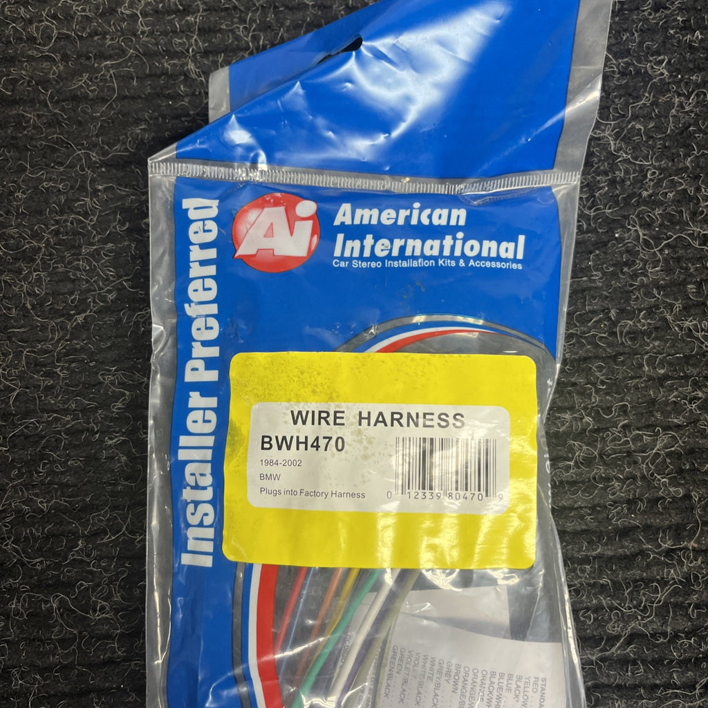 ☑️ OEM AMERICAN INTERNATIONAL WIRING HARNESS PLUG FOR AFTERMARKET RADIO BWH470