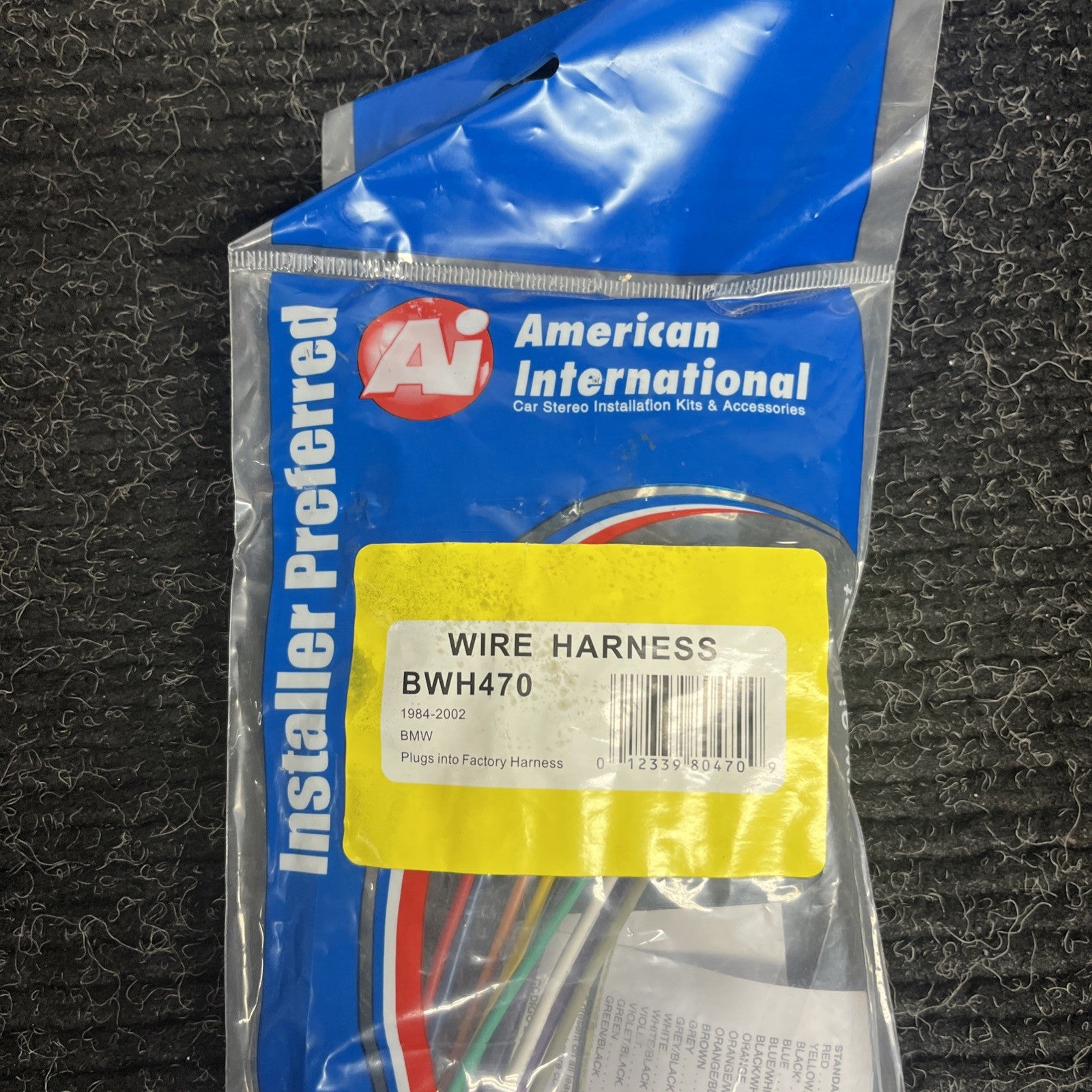 ☑️ OEM AMERICAN INTERNATIONAL WIRING HARNESS PLUG FOR AFTERMARKET RADIO BWH470