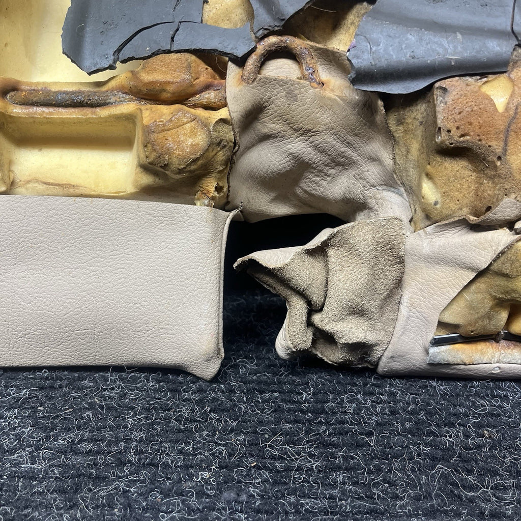 ☑️ 00-06 BMW E46 3-Series Coupe Rear Seat Bottom Bench Folding Beige Leather OEM