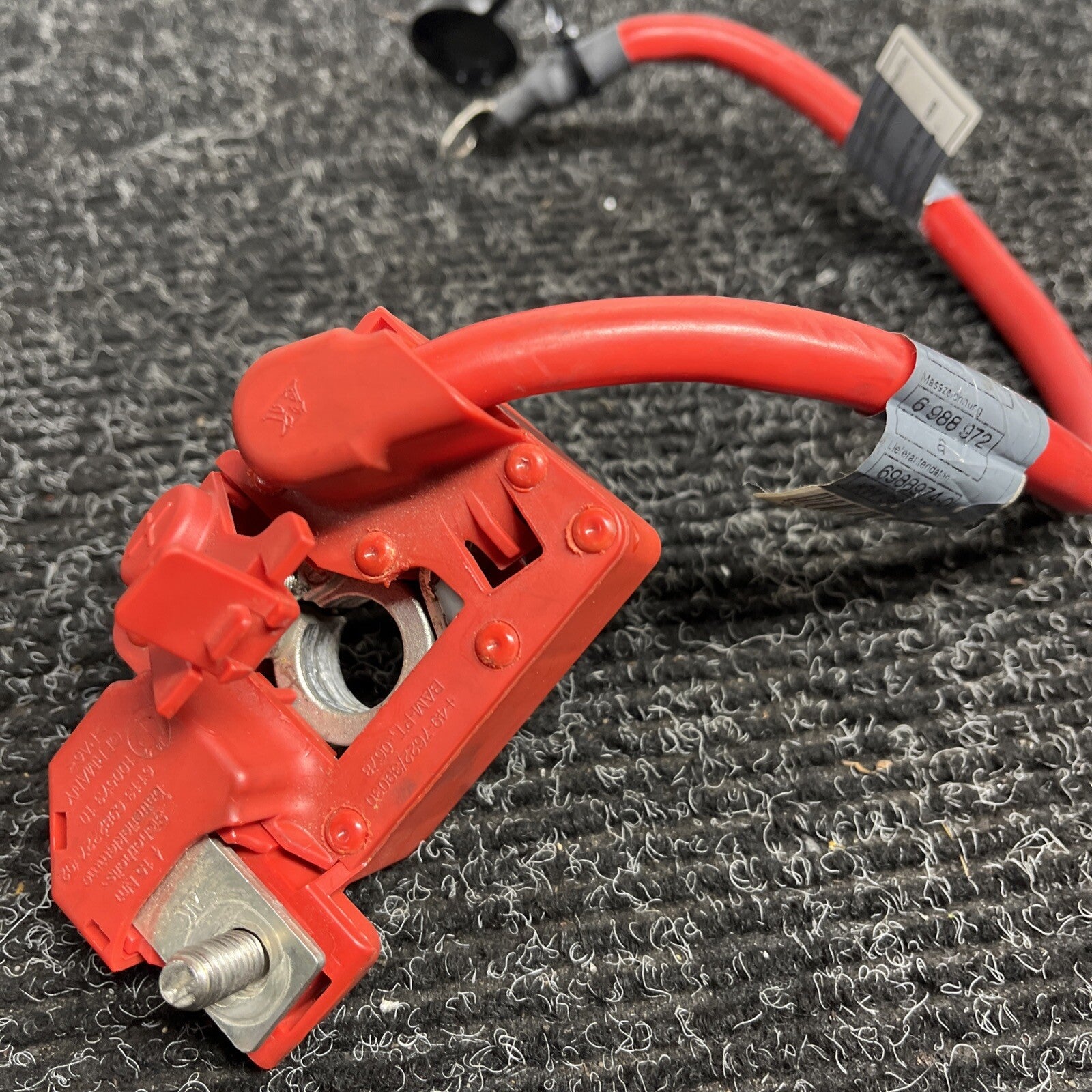 ☑️ 06-13 OEM BMW E82 E90 E92 M3 Battery Plus Pole Terminal Positive Red Cable