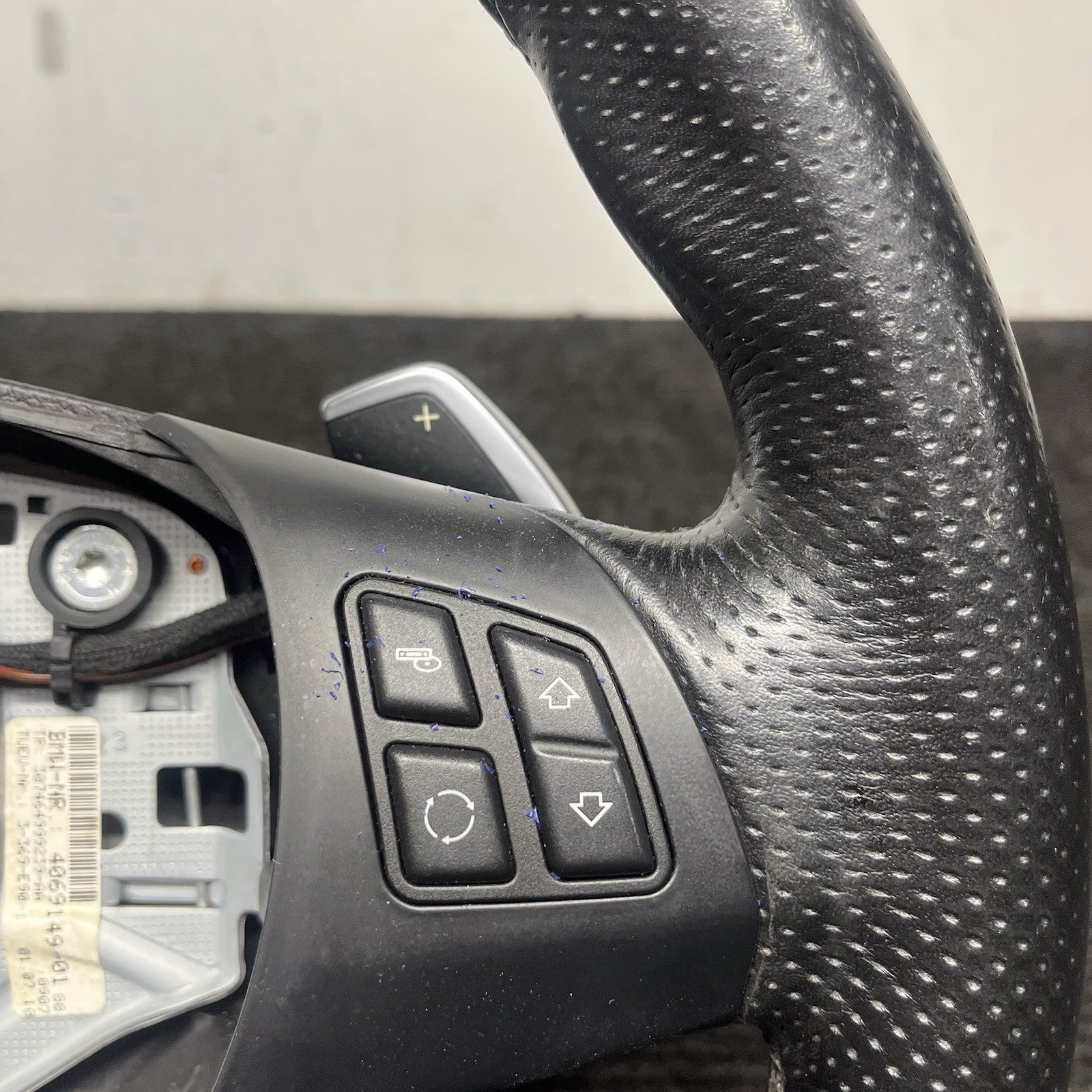 ☑️OEM BMW E82 E88 E90 Steering Wheel M SPORT PERFORATED Black Leather w/Shifters