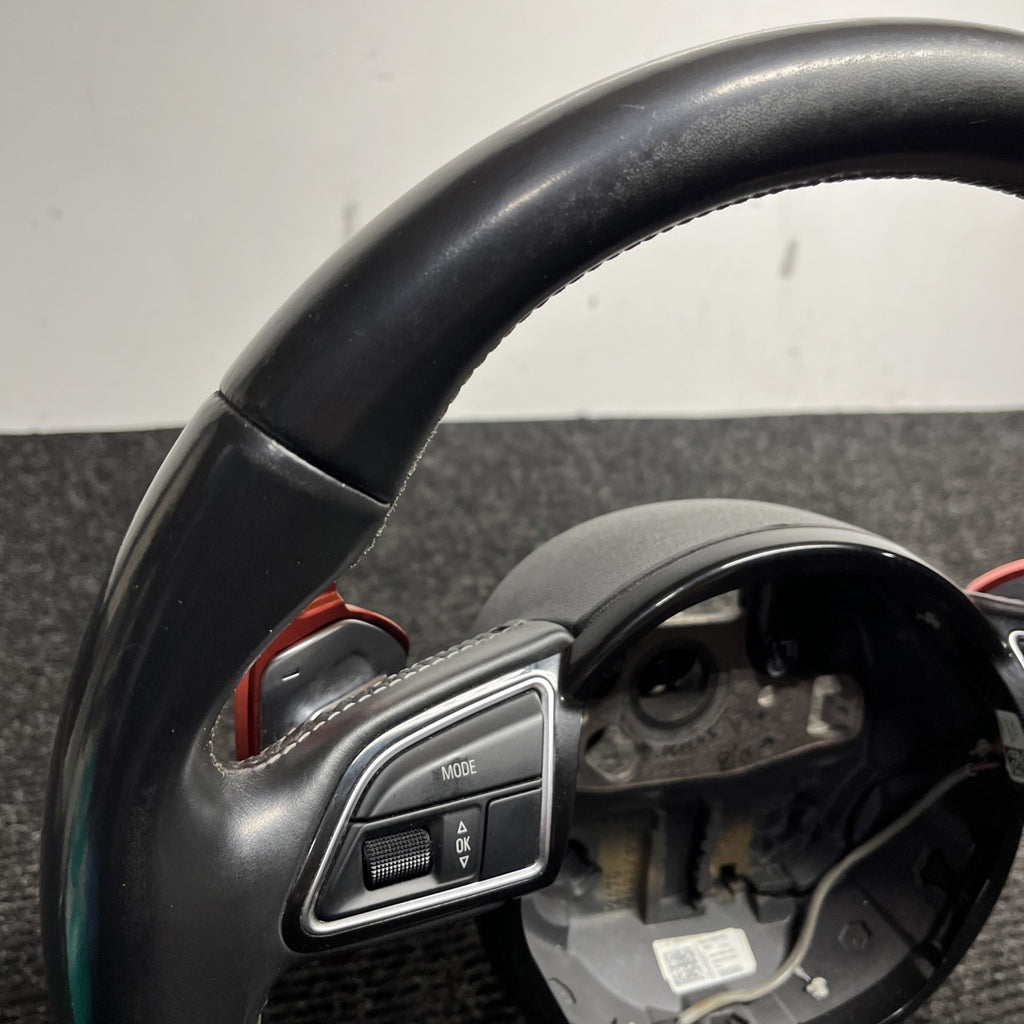 ☑️ 2013-2017 AUDI S5 SPORT LEATHER STEERING WHEEL w/ SHIFT PADDLES