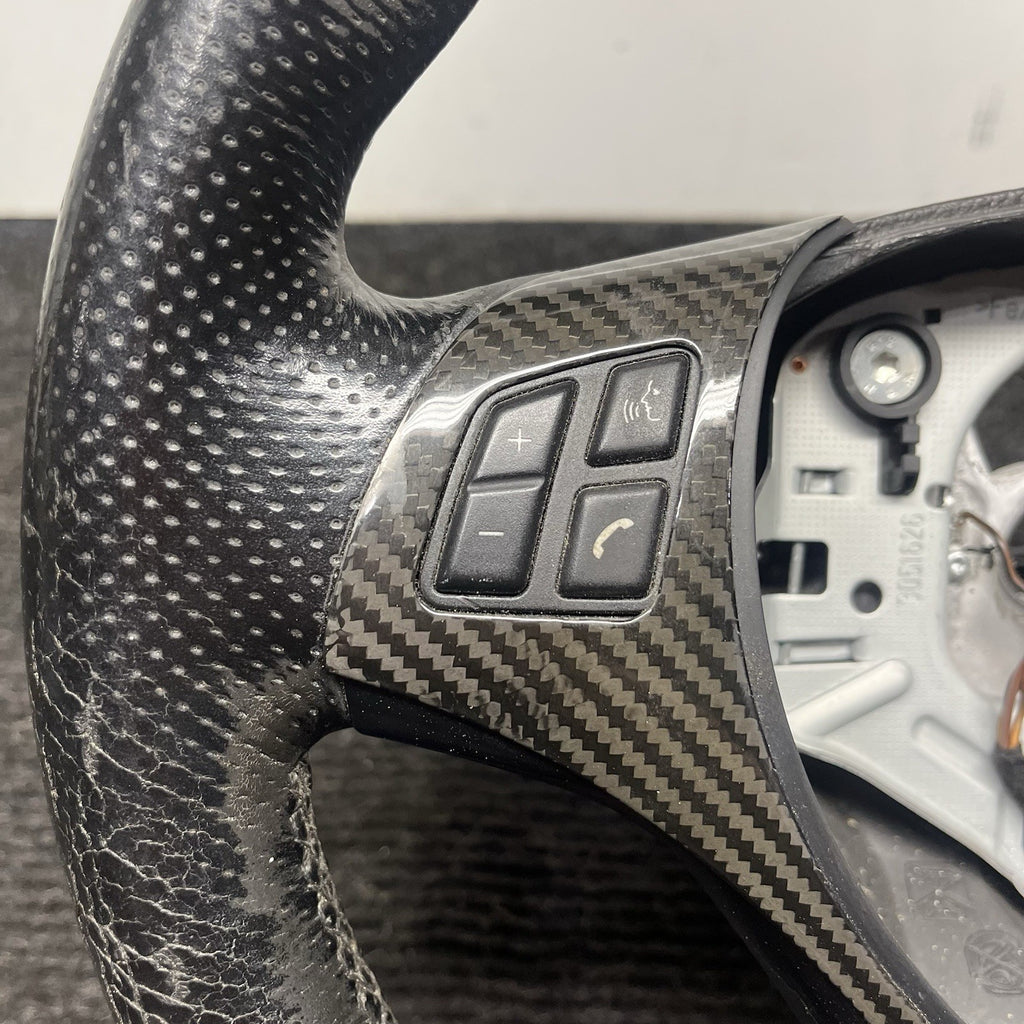 ☑️ 06-10 OEM BMW E92 E93 335 Sport Steering Wheel Black LEATHER w/ Manual