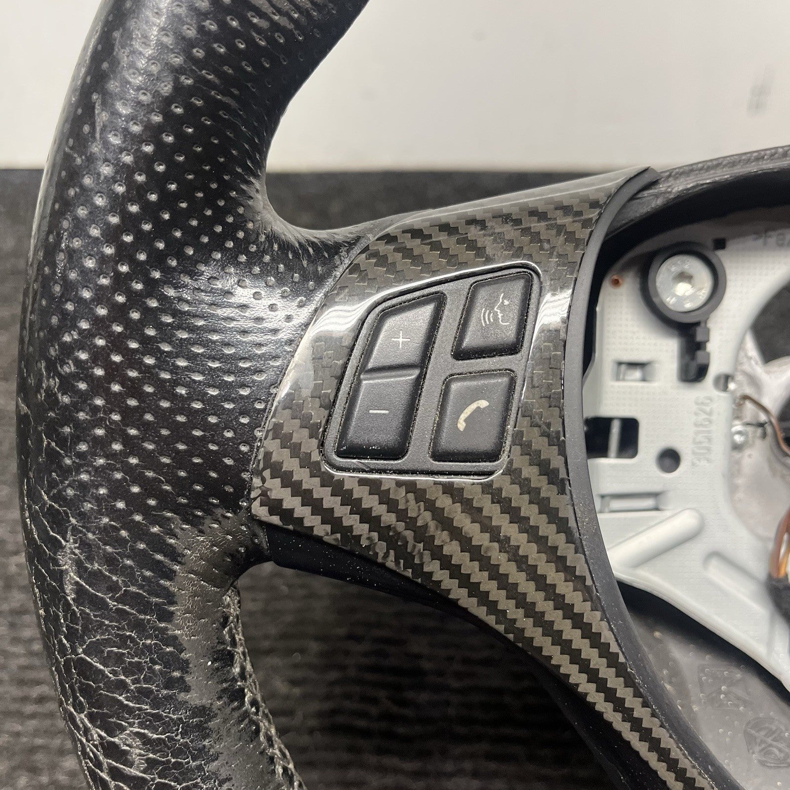 ☑️ 06-10 OEM BMW E92 E93 335 Sport Steering Wheel Black LEATHER w/ Manual