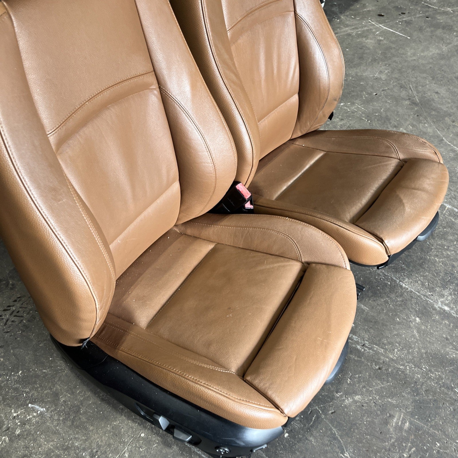 ☑️ BMW E92 328 335 2dr Front & Right Interior Sport Seat Set Saddle Brown OEM