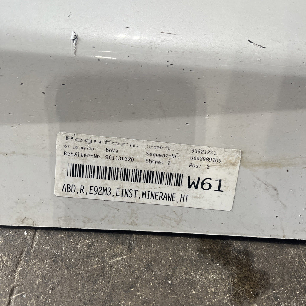 ☑️ 07-13 OEM BMW E92 E93 M3 Right Passenger Side Skirt Rocker Panel MineralWhite