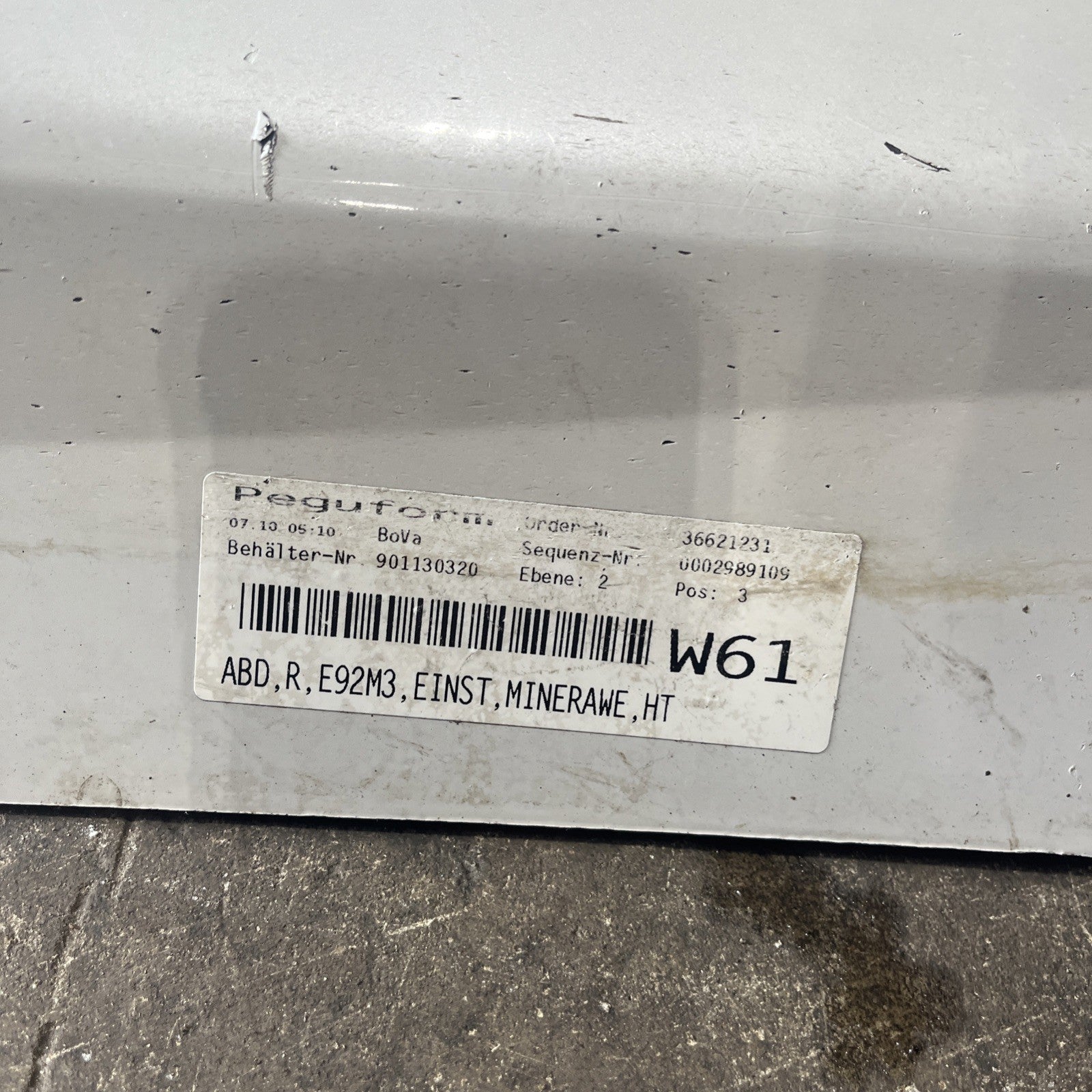 ☑️ 07-13 OEM BMW E92 E93 M3 Right Passenger Side Skirt Rocker Panel MineralWhite