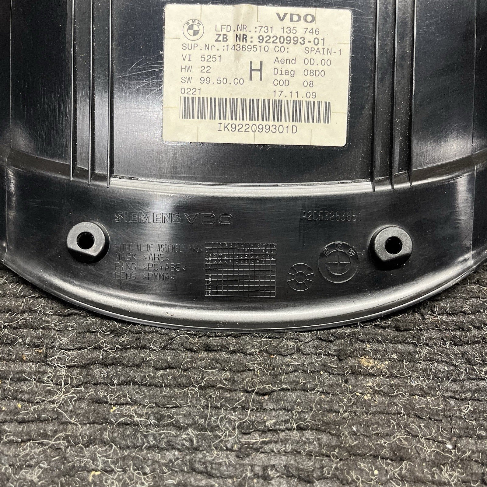 ☑️ 09-11 BMW 335D E90 Diesel Instrument Cluster Speedometer Gauge OEM 9242376