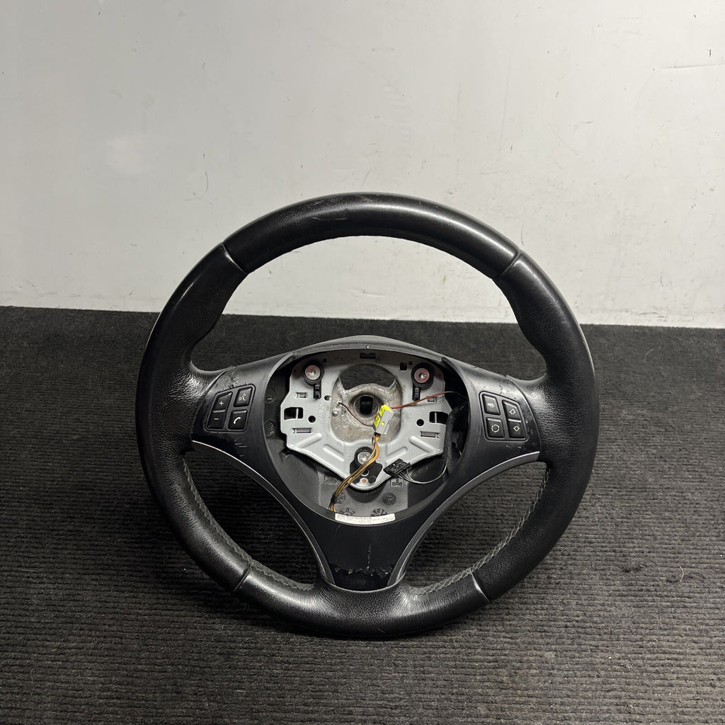 ☑️ 06-10 OEM BMW E92 E93 335 Sport Steering Wheel Black LEATHER w/ Manual