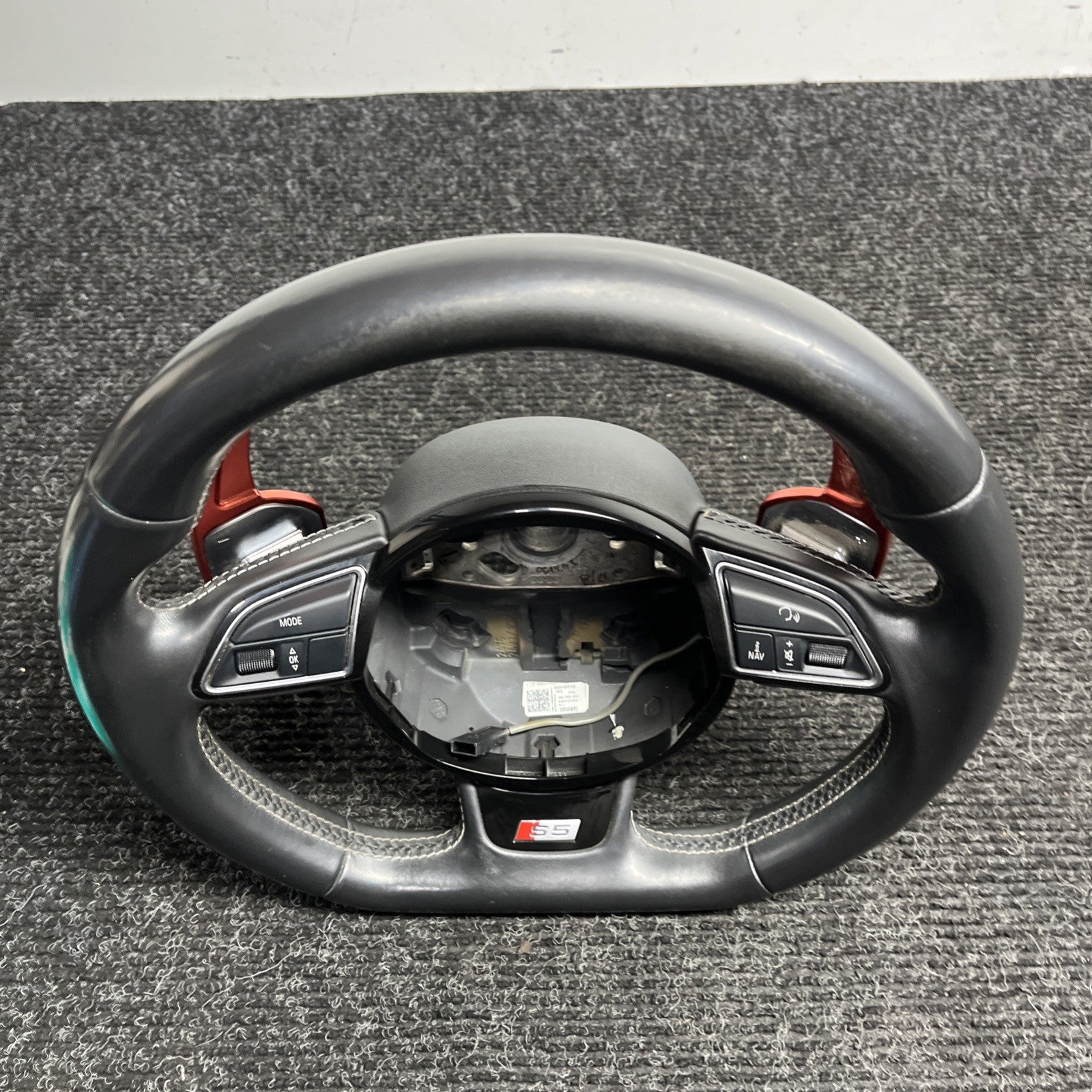 ☑️ 2013-2017 AUDI S5 SPORT LEATHER STEERING WHEEL w/ SHIFT PADDLES
