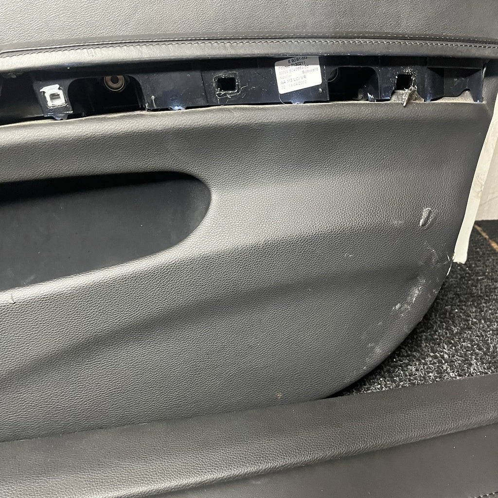 ☑️ 08-11 OEM BMW E90 M3 Sedan Full Set Door Card Panel Leather Novillo Black