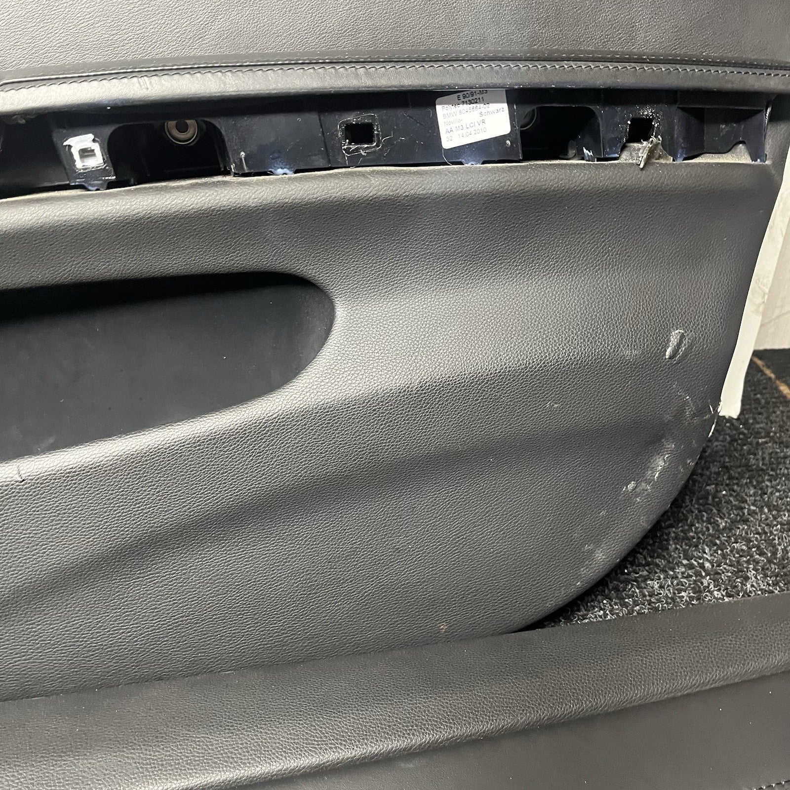☑️ 08-11 OEM BMW E90 M3 Sedan Full Set Door Card Panel Leather Novillo Black