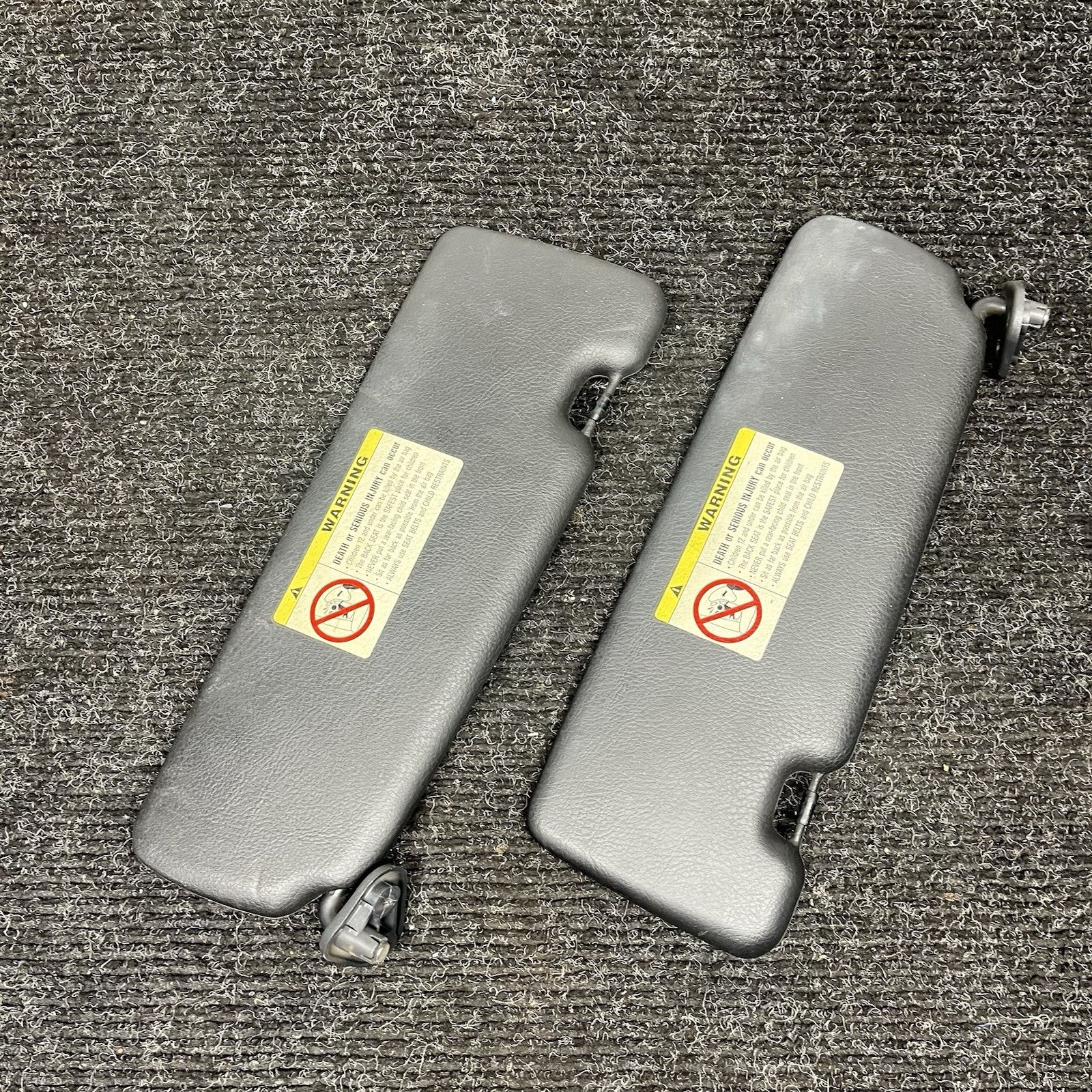 ☑️ 01-06 BMW E46 325CI 330CI M3 Convertible Left & Right Sun Visor Set Black OEM