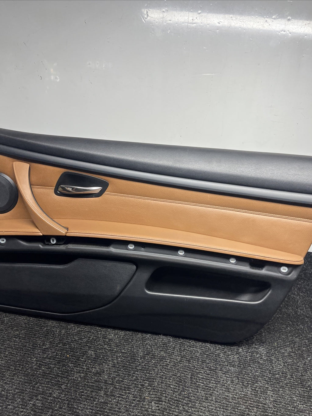 ☑️ 07-13 OEM BMW E93 E92 Front Passenger Door Card Panels Black Dakota LEATHER