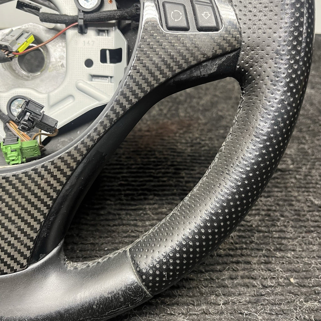 ☑️ 06-10 OEM BMW E92 E93 335 Sport Steering Wheel Black LEATHER w/ Manual