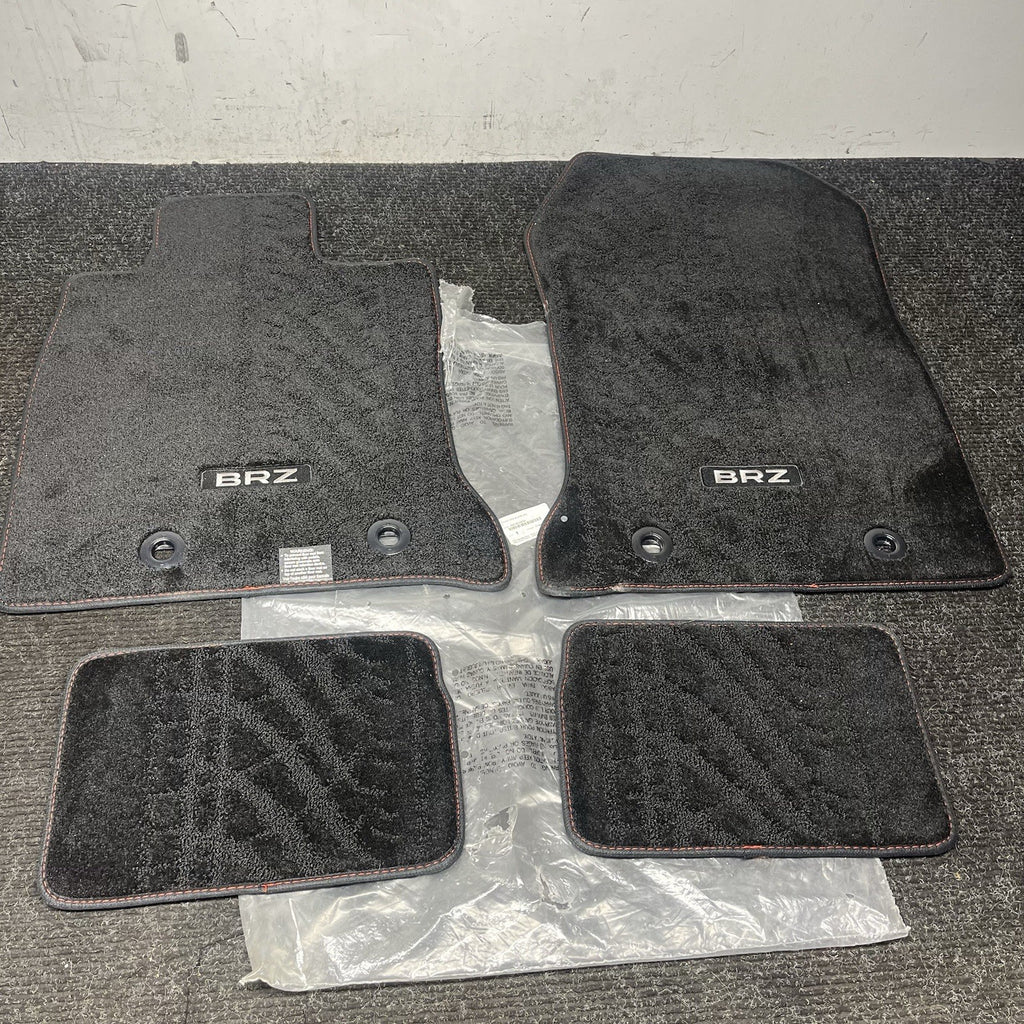 ☑️ 2022-2025 Subaru BRZ OEM Black Carpeted Floor Mats Red Stitching Brand New