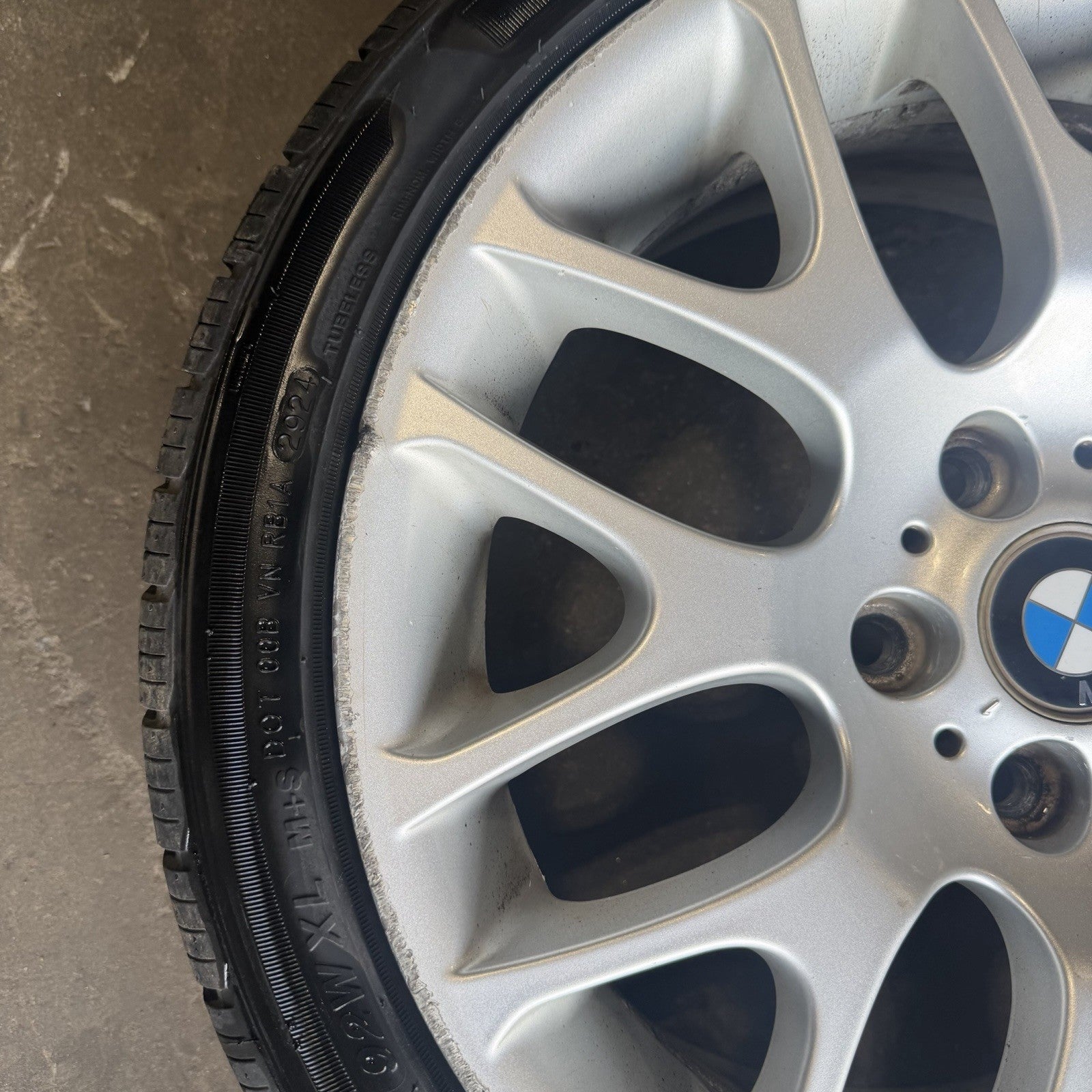 ☑️ 07-12 BMW E92 E90 E93 328i 335is Wheel Rim Tire Set Style 197 Silver BBS OEM