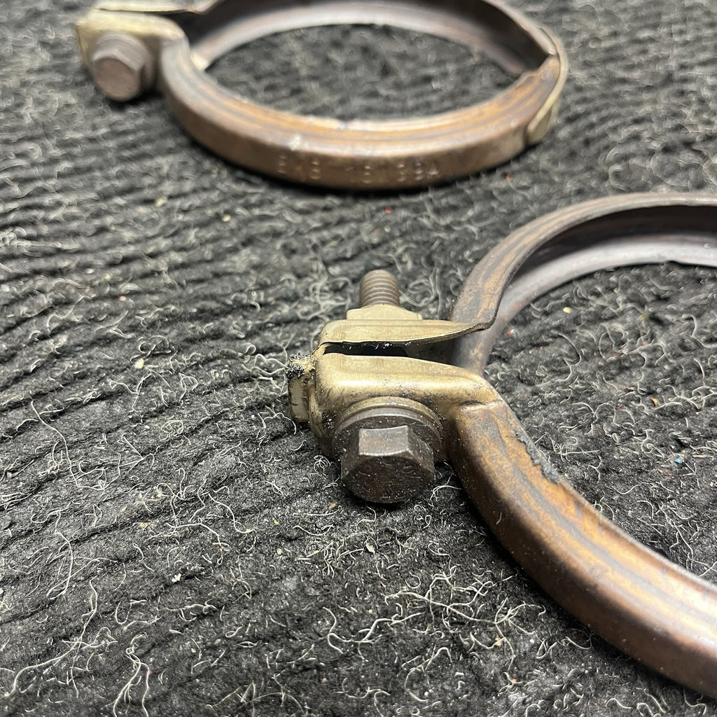 ☑️ 07-13 BMW 335xi 335i Turbo N54 N55 E90 E92 Turbo Exhaust Screw Clamp Pair OEM