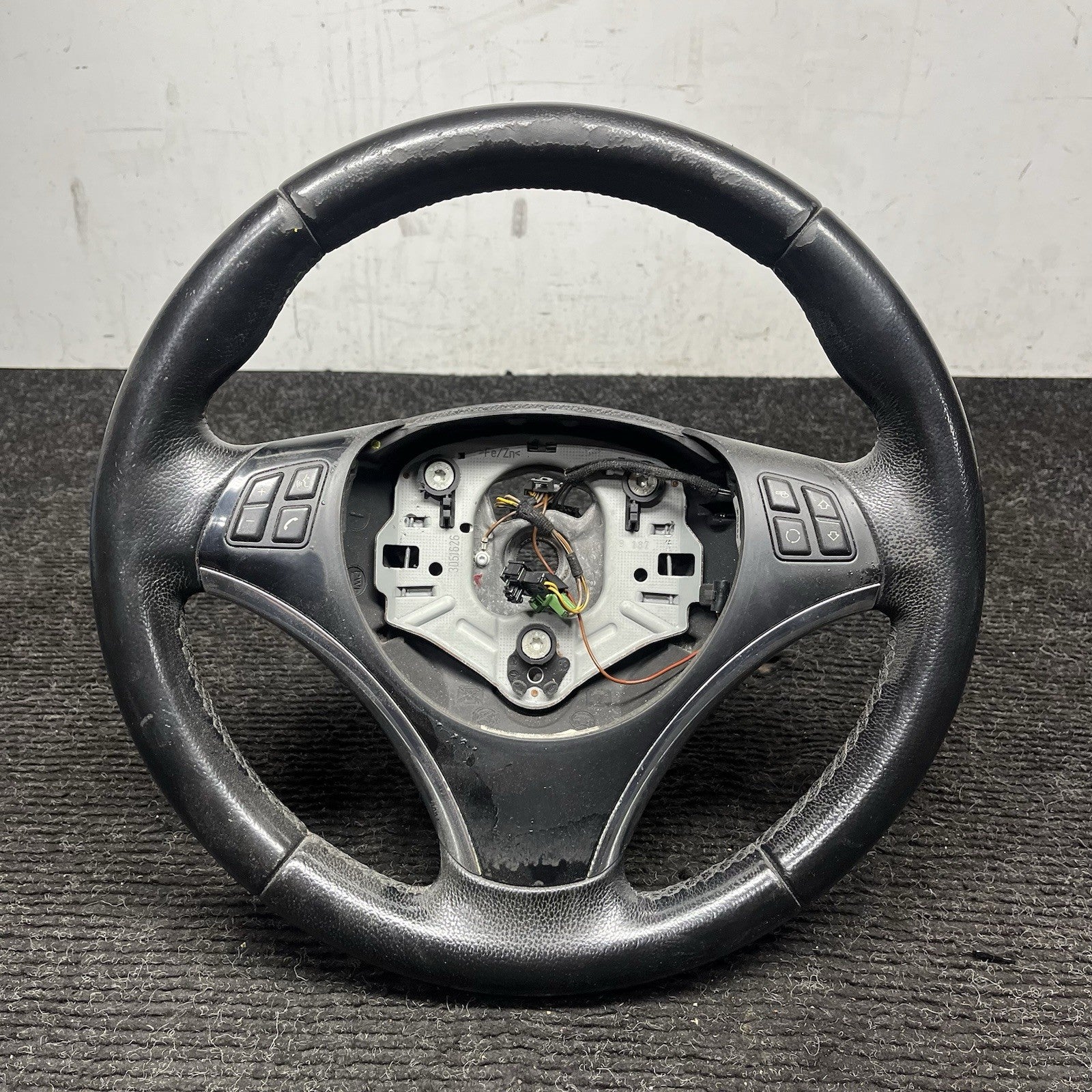 ☑️ 06-10 OEM BMW E92 E93 335 Sport Steering Wheel Black LEATHER w/ Manual