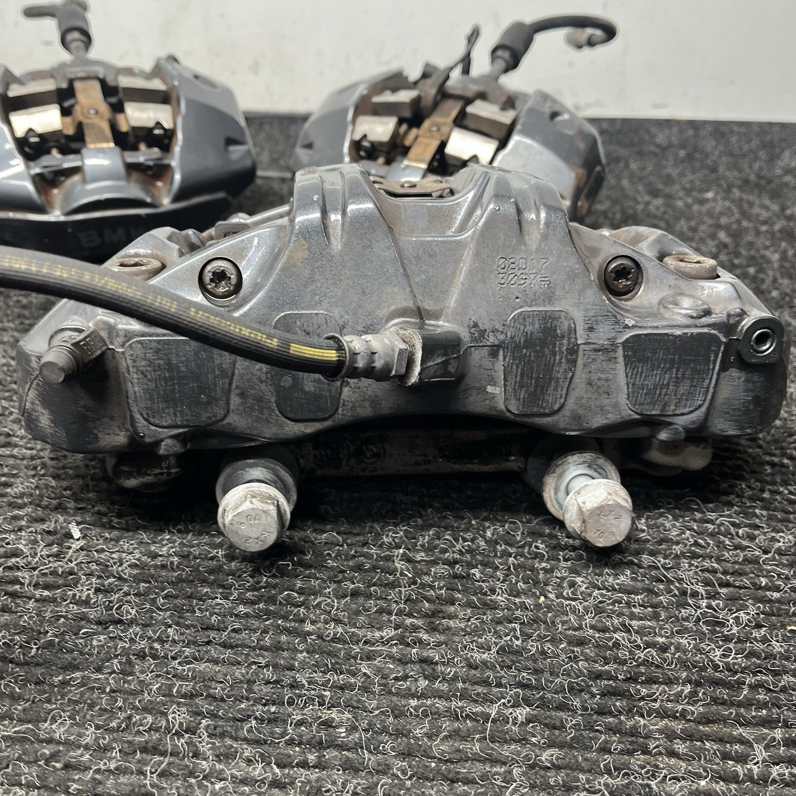 ☑️BMW E82 E88 135i FRONT REAR BRAKE CALIPERS SET FOUR BREMBO GREY GRAY 08-13 OEM