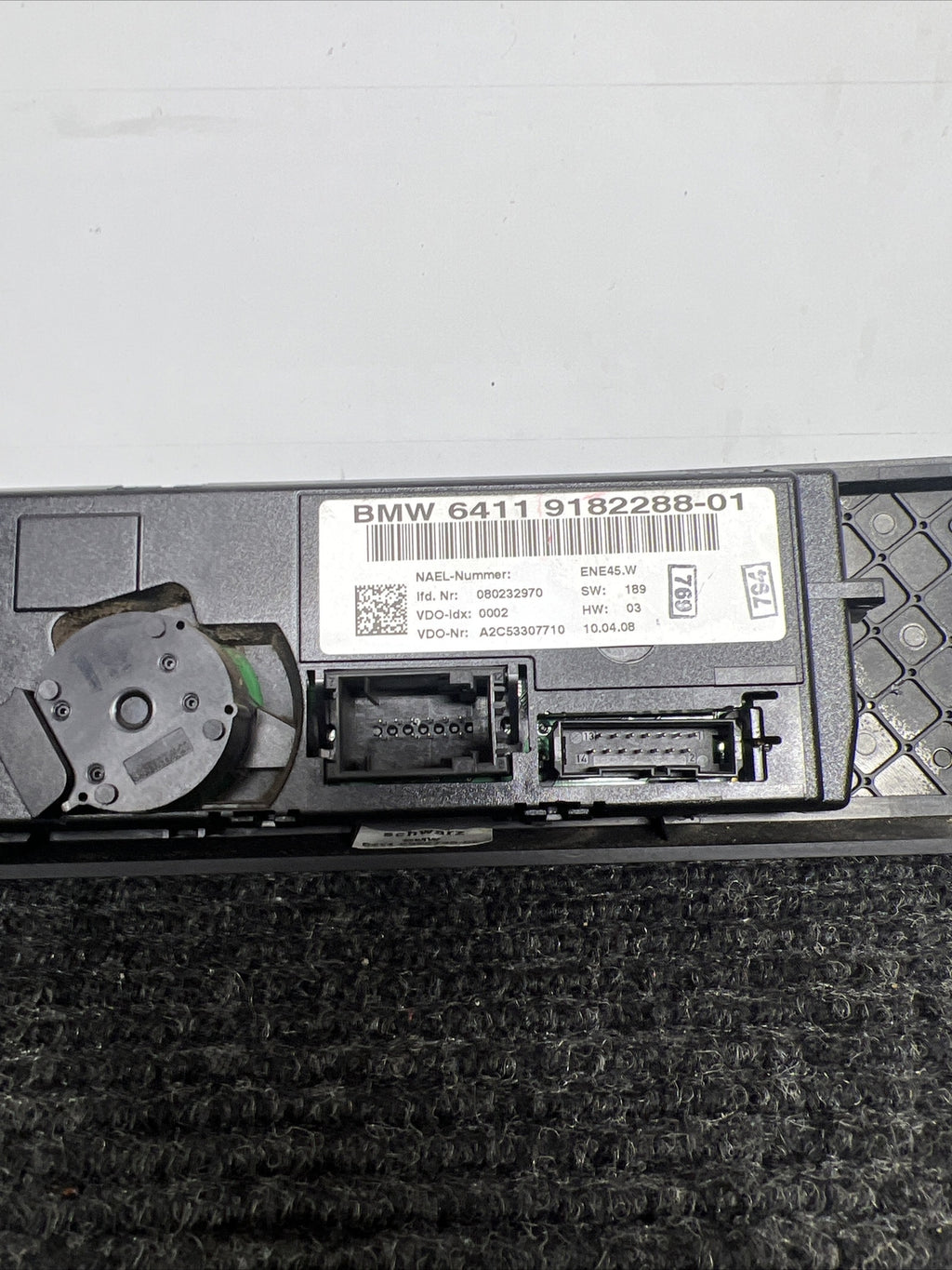 06-08 BMW E92 E93 3 SERIES AC HEATER CLIMAT CONTROL SWITCH PANEL OEM