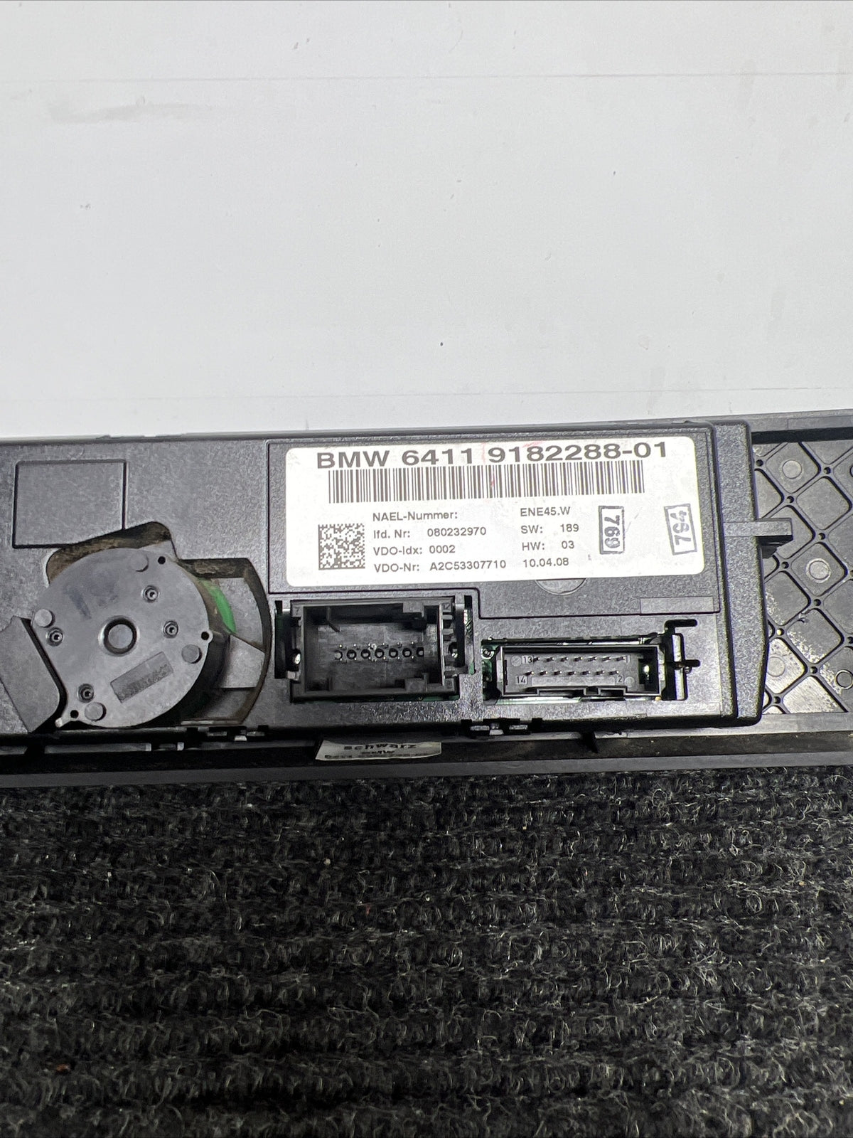 06-08 BMW E92 E93 3 SERIES AC HEATER CLIMAT CONTROL SWITCH PANEL OEM