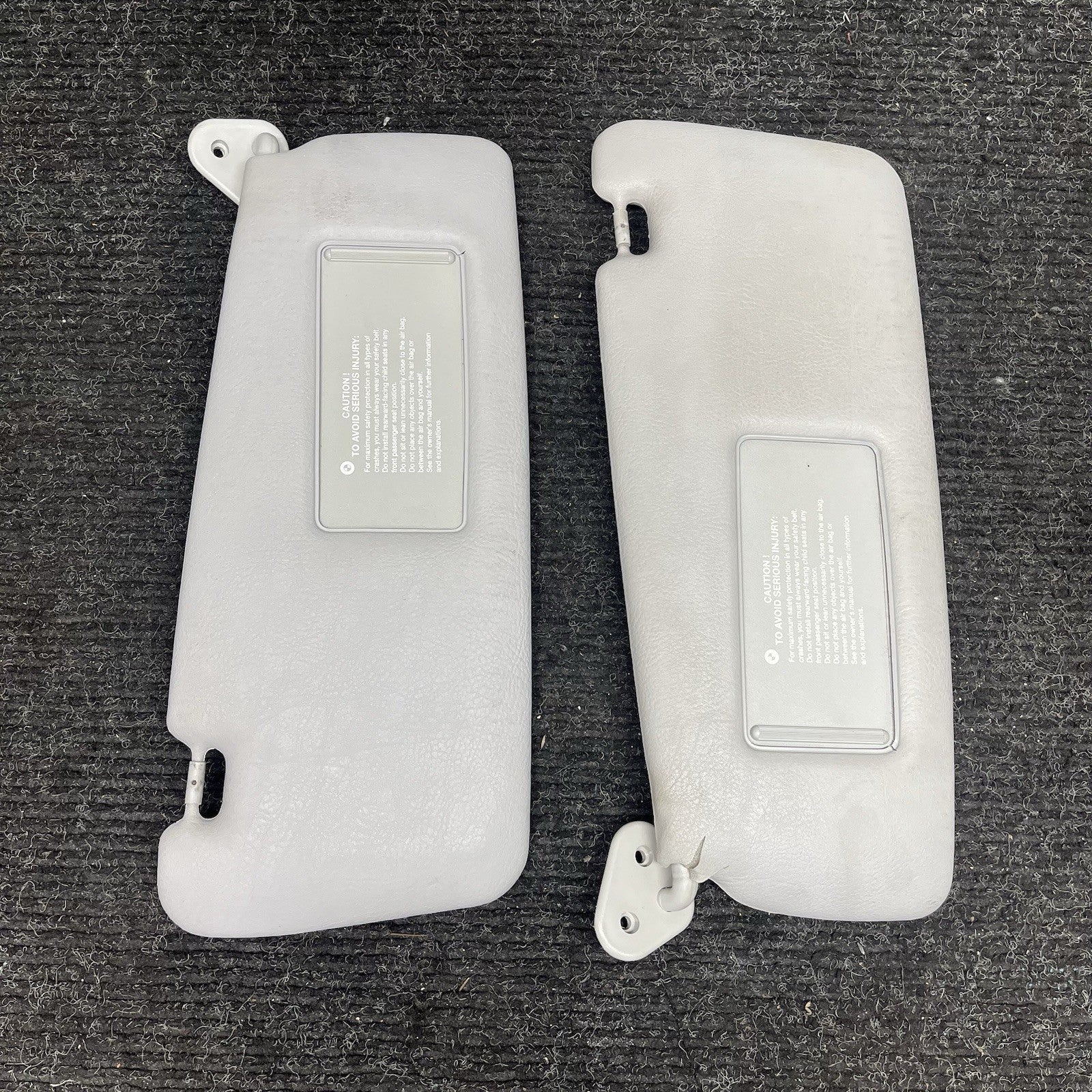 ☑️ 1995-1999 BMW E36 Coupe Sedan Sun Visor Pair Grey Vinyl Left Right OEM