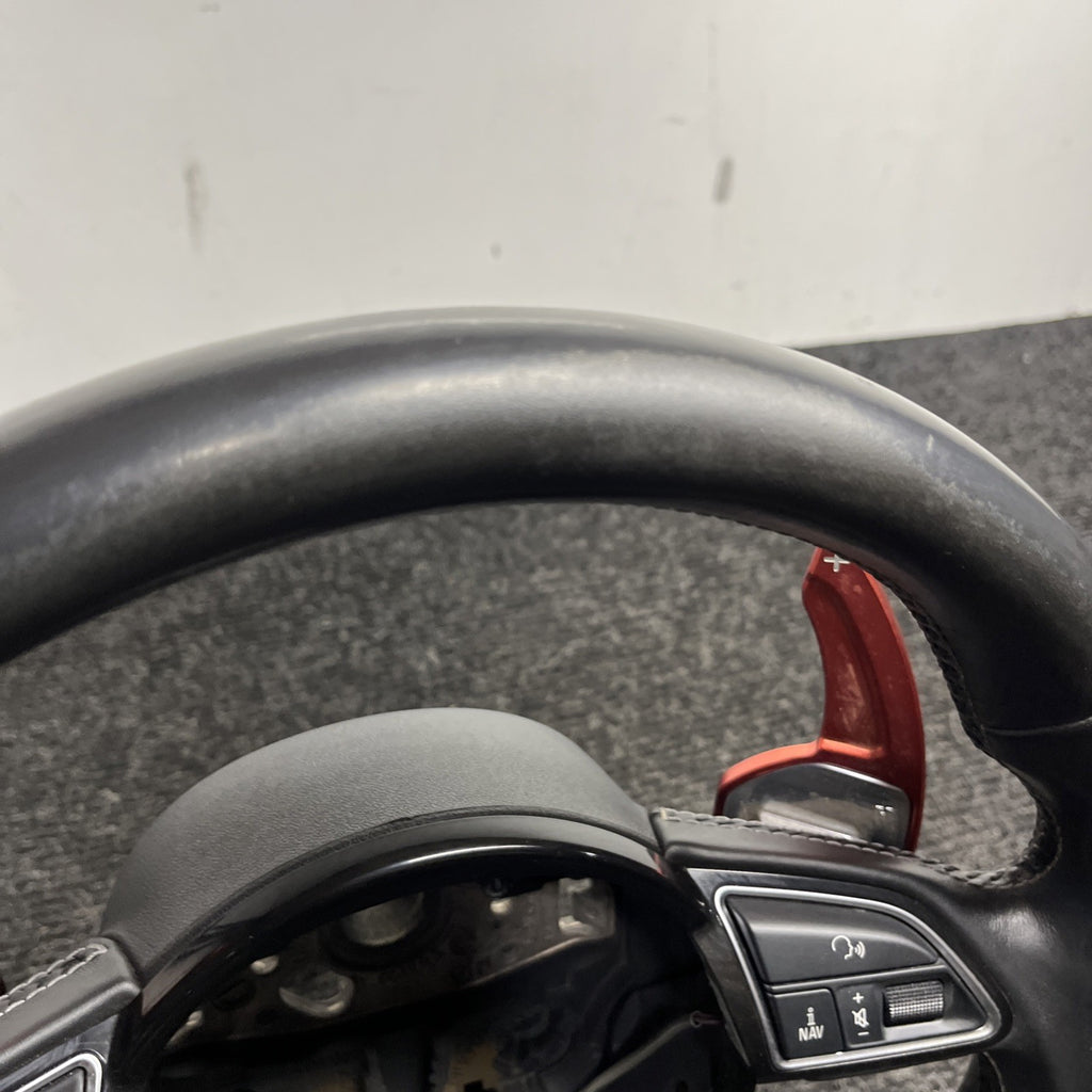 ☑️ 2013-2017 AUDI S5 SPORT LEATHER STEERING WHEEL w/ SHIFT PADDLES