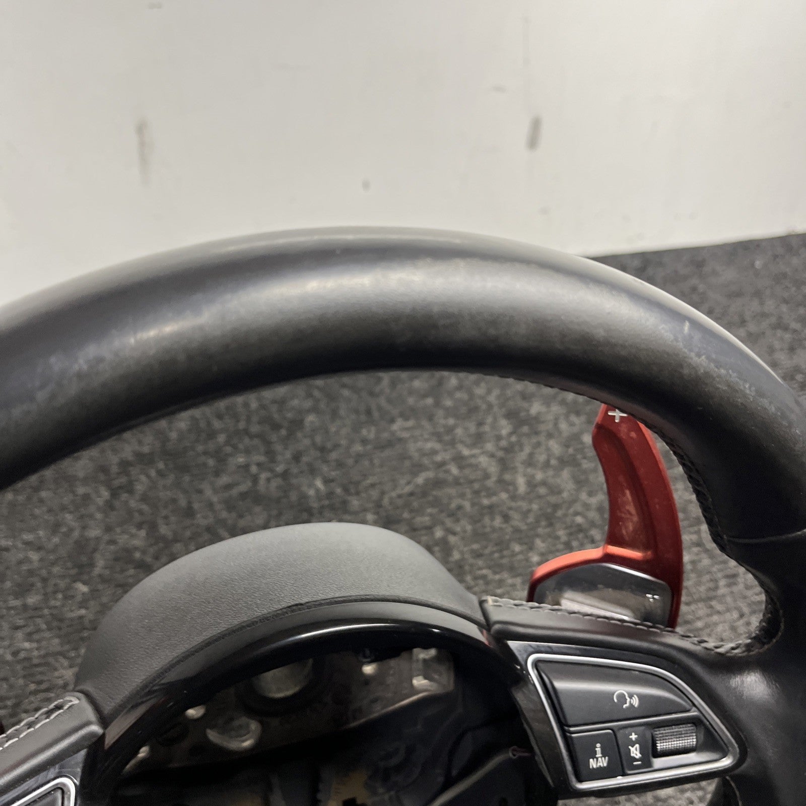 ☑️ 2013-2017 AUDI S5 SPORT LEATHER STEERING WHEEL w/ SHIFT PADDLES