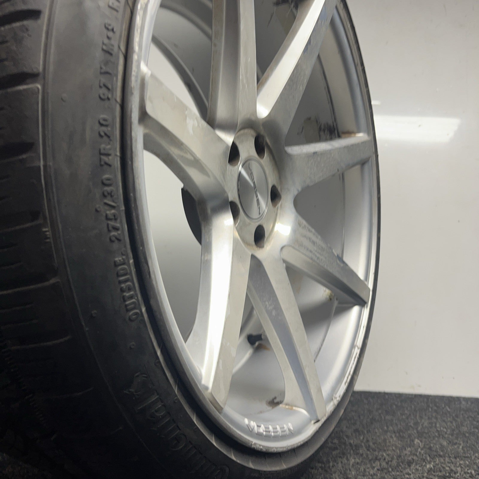 ☑️ ONE Vossen CV3 Silver Wheel W/TIRE & Cap 20x10.5 et30 5x112