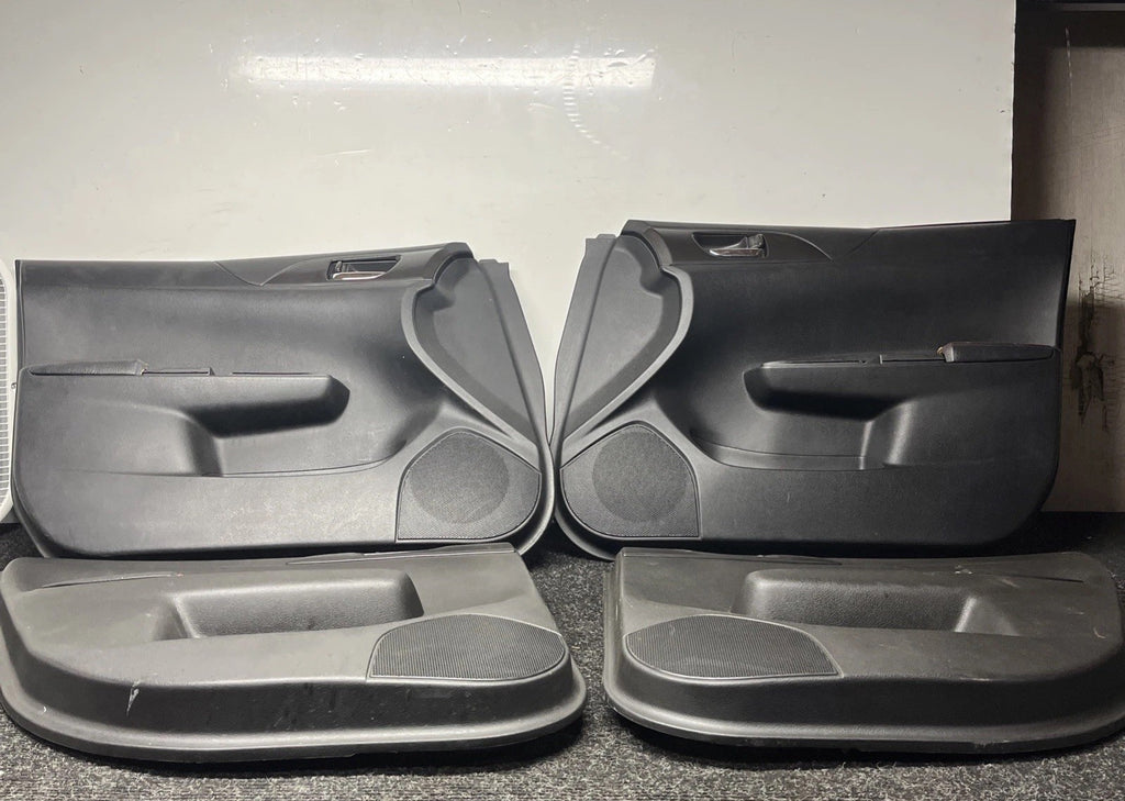 ☑️ 2011-2014 SUBARU IMPREZA WRX & STI DOOR PANELS DOOR CARDS BLACK/RED STITCHED