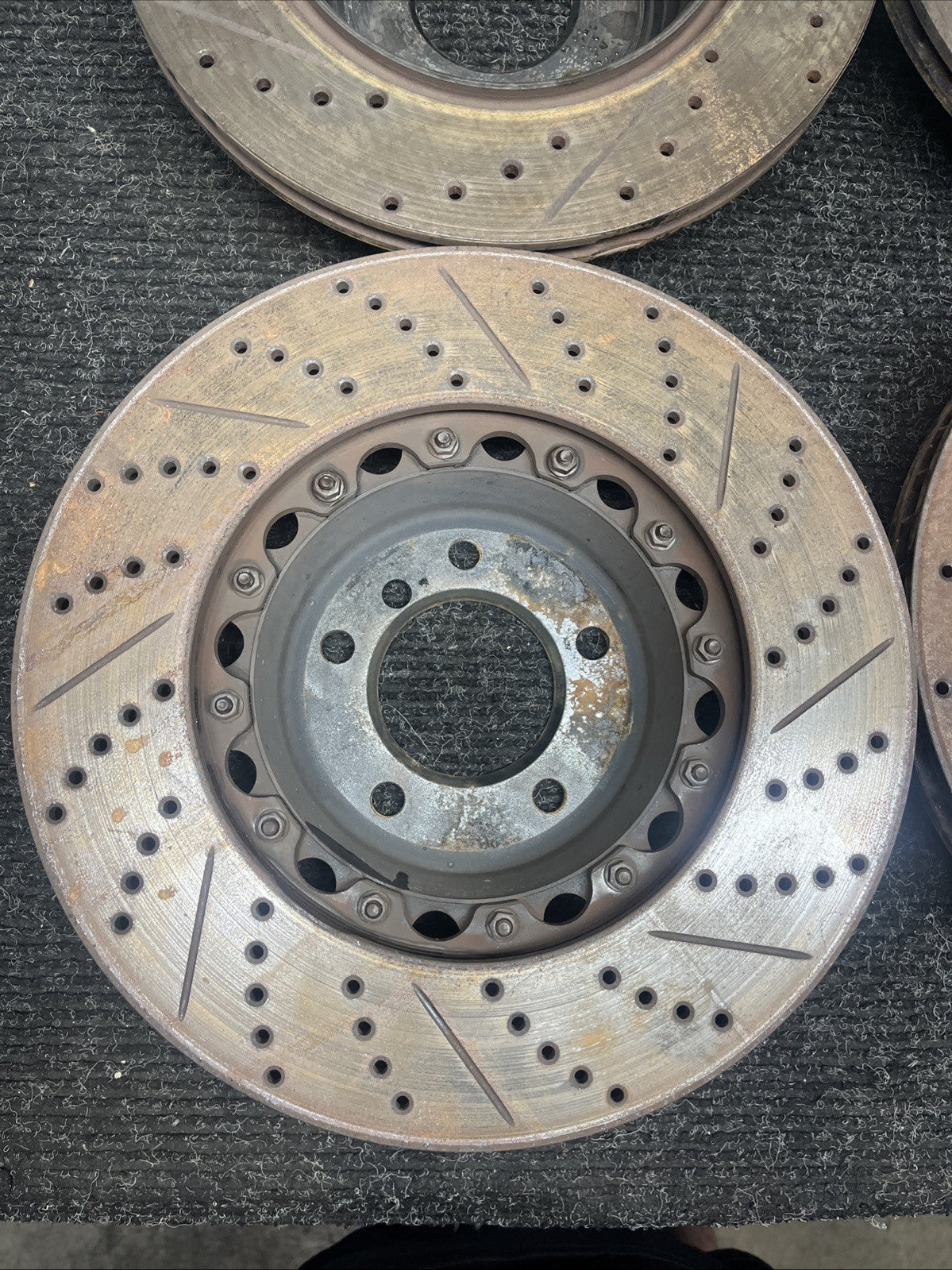 ☑️ BMW 135i ECS Tuning Cross-Drilled Slotted Semi-Floating Brake Rotor FULL SET