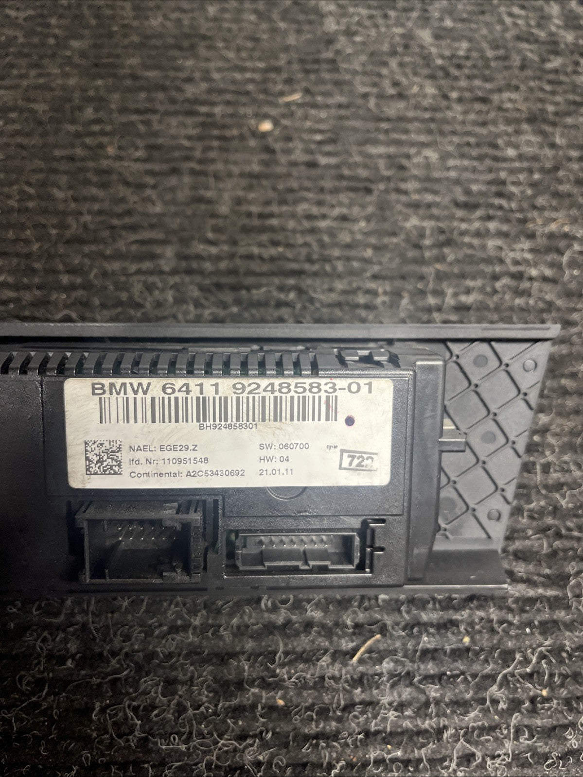 ☑️ 07-13 OEM BMW E92 E93 328 335 Coupe AC Climate Control Switch Panel Black