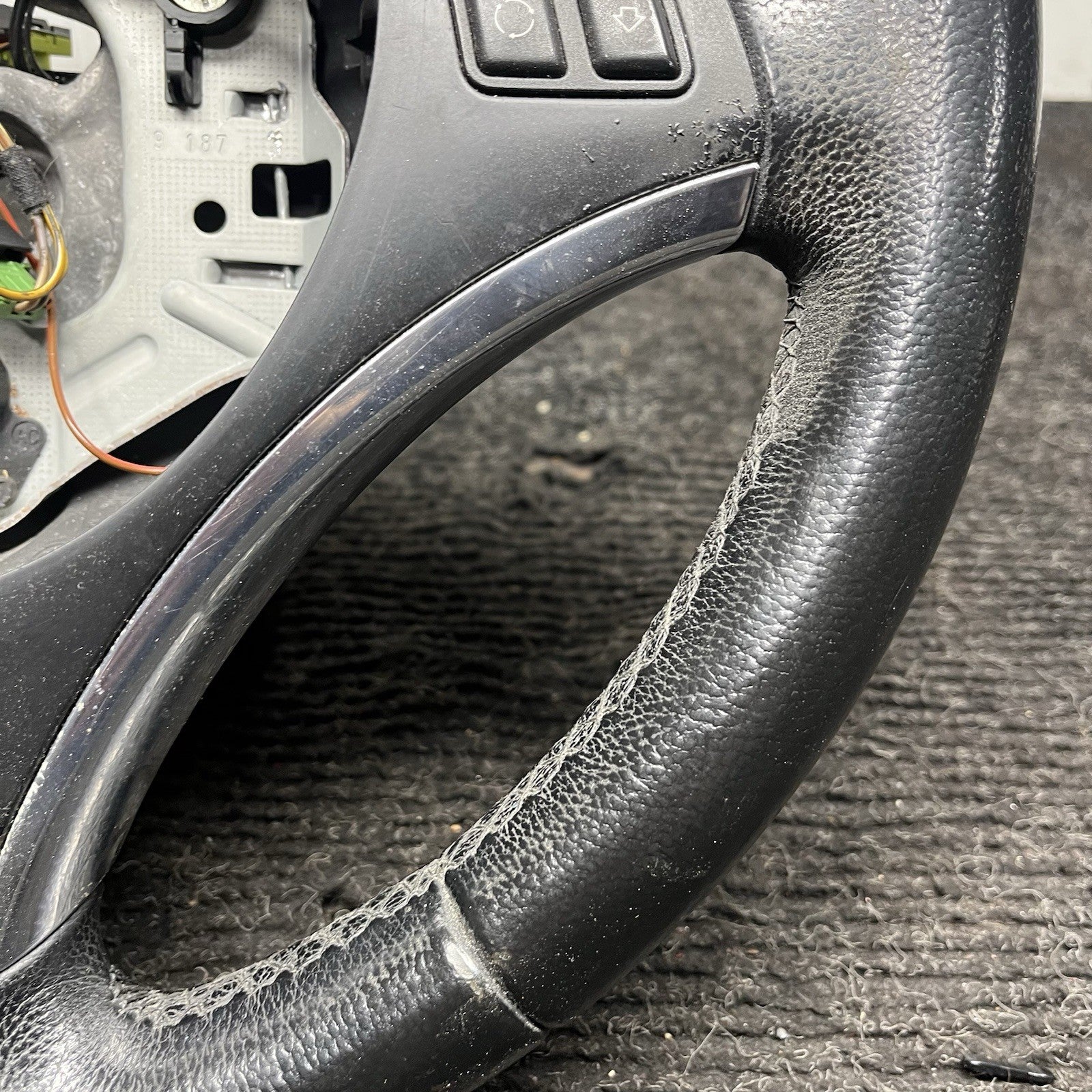 ☑️ 06-10 OEM BMW E92 E93 335 Sport Steering Wheel Black LEATHER w/ Manual