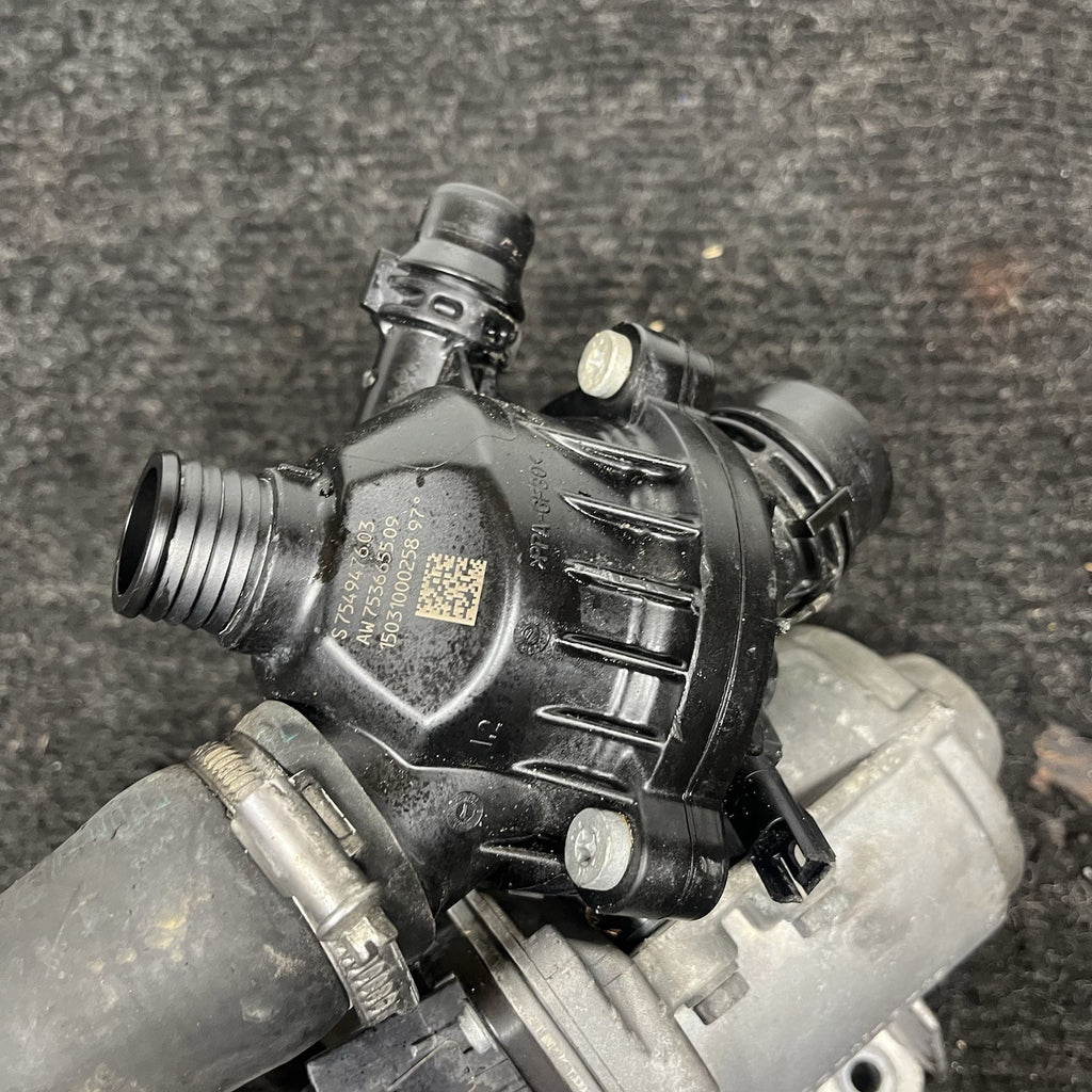 ☑️OEM BMW E82 E90 E92 F10 F13 N54 N55 Electric Water Pump W/ Thermostat 79K Mile