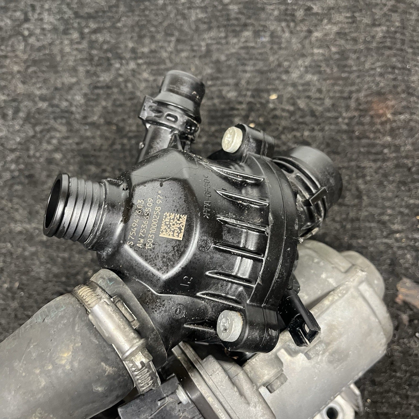 ☑️OEM BMW E82 E90 E92 F10 F13 N54 N55 Electric Water Pump W/ Thermostat 79K Mile