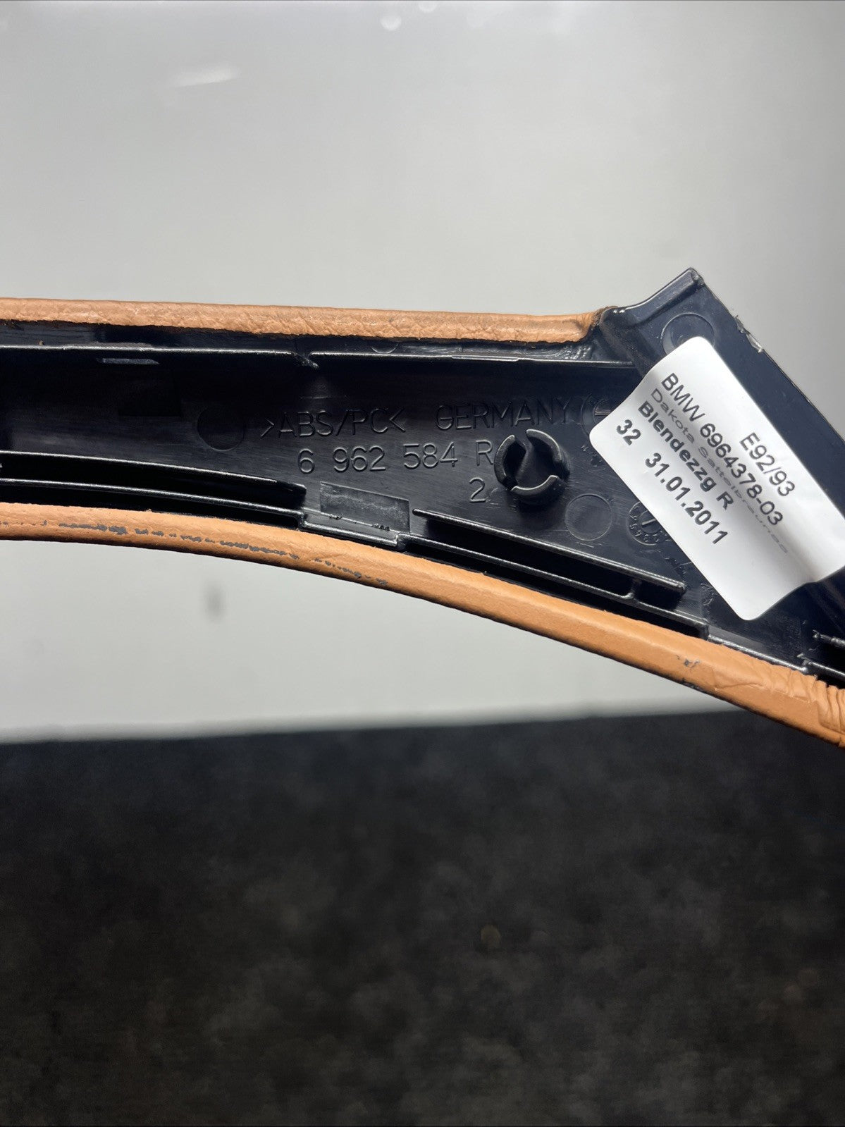 ☑️ 07-13 OEM BMW E92 E93 M3 335 Right Door Panel Grab Handle Trim Leather Brown