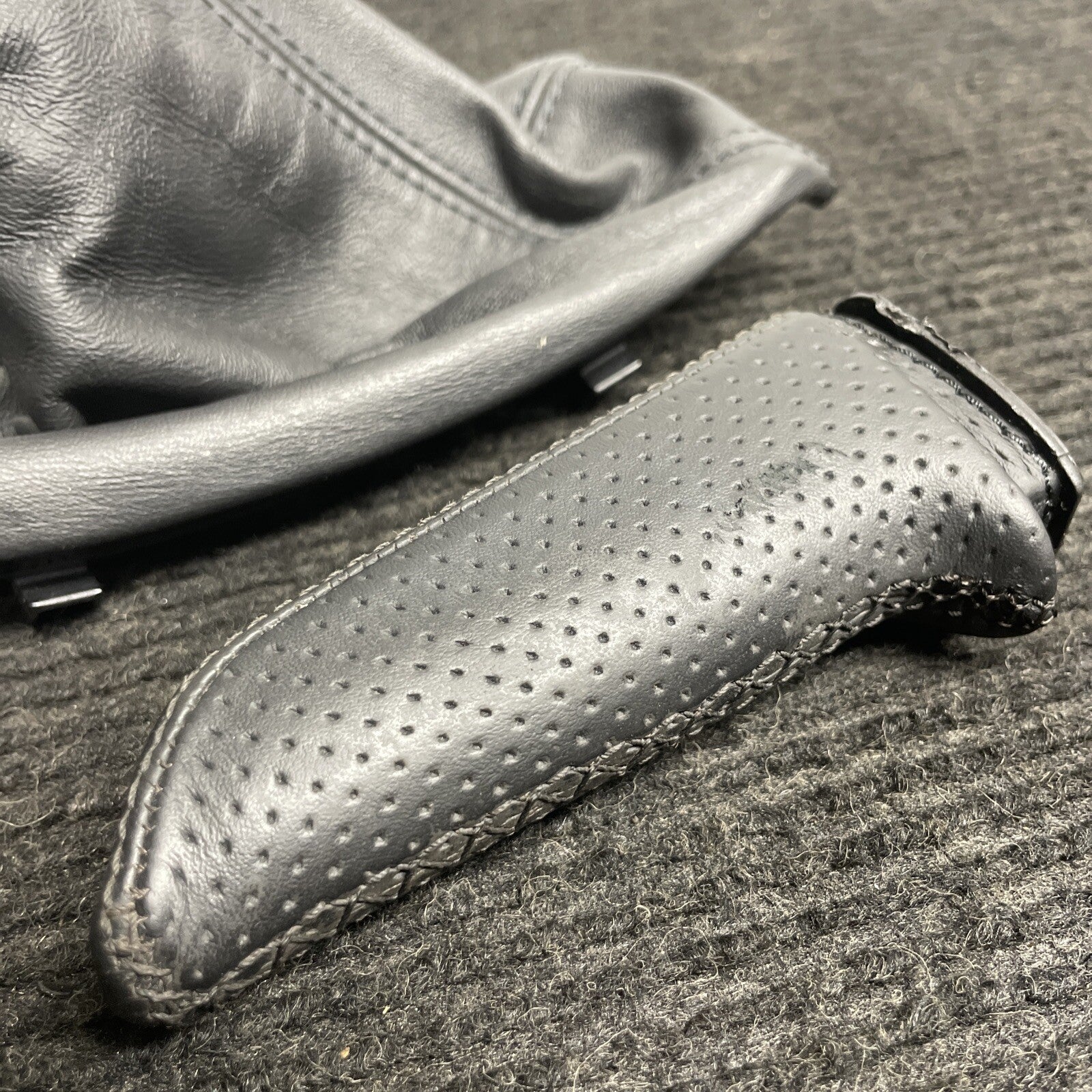☑️ 06-13 OEM BMW E90 E92 E93 335 Boot Hand Brake MPerforated Leather Black