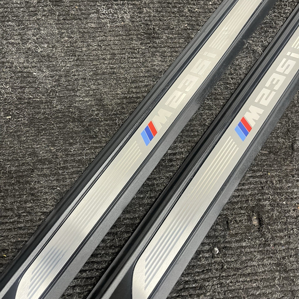 ☑️ 14-16 OEM BMW F22 M235 Pair Front Door Sills M SPORT Scuff Plate Trim SET