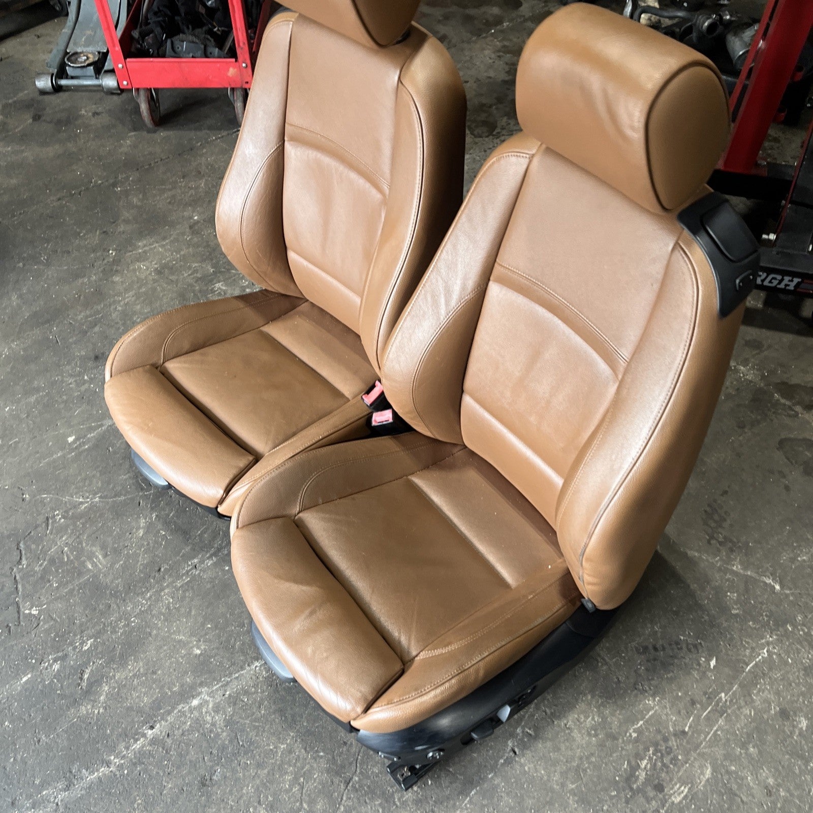 ☑️ BMW E92 328 335 2dr Front & Right Interior Sport Seat Set Saddle Brown OEM