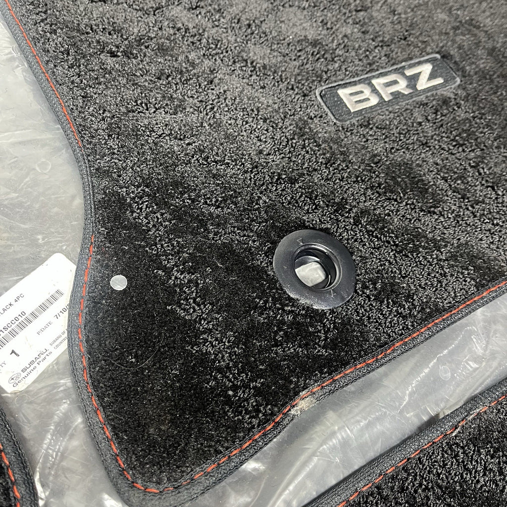 ☑️ 2022-2025 Subaru BRZ OEM Black Carpeted Floor Mats Red Stitching Brand New