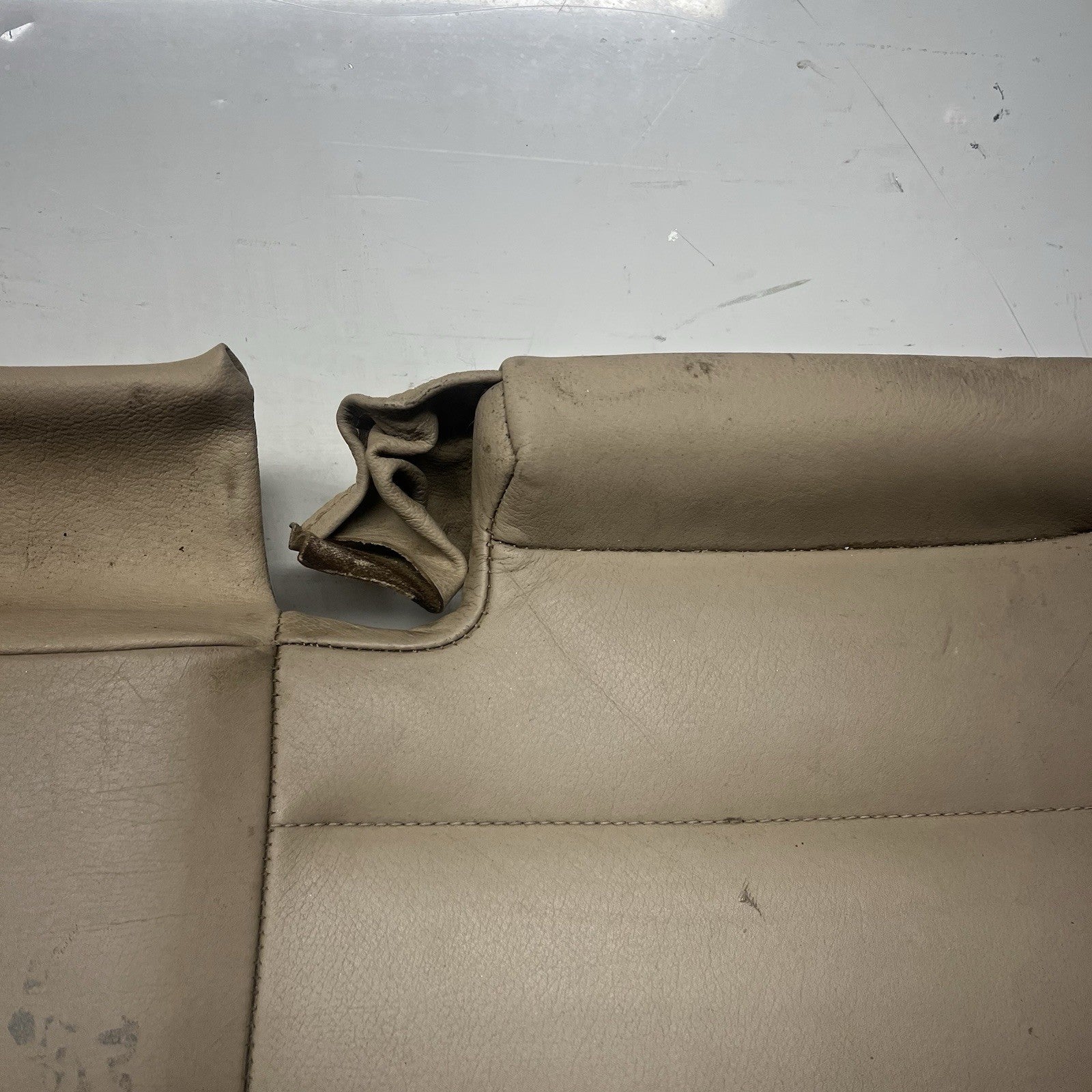 ☑️ 00-06 BMW E46 3-Series Coupe Rear Seat Bottom Bench Folding Beige Leather OEM